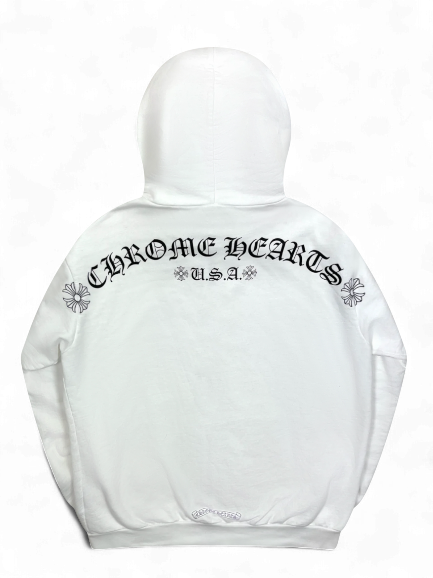 Chrome Hearts White Spellout Logo Hoodie