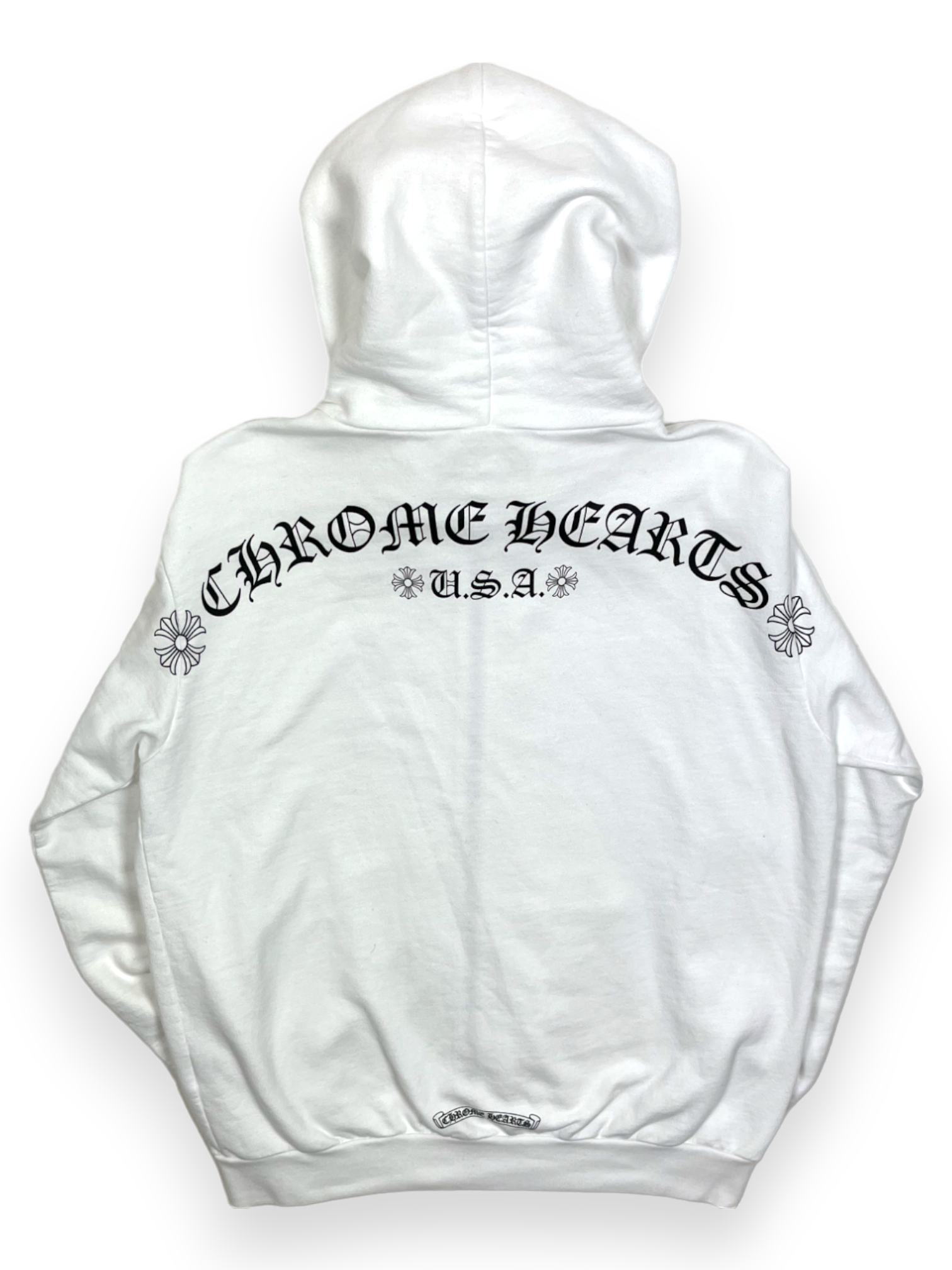 Chrome Hearts White Spellout Logo Hoodie