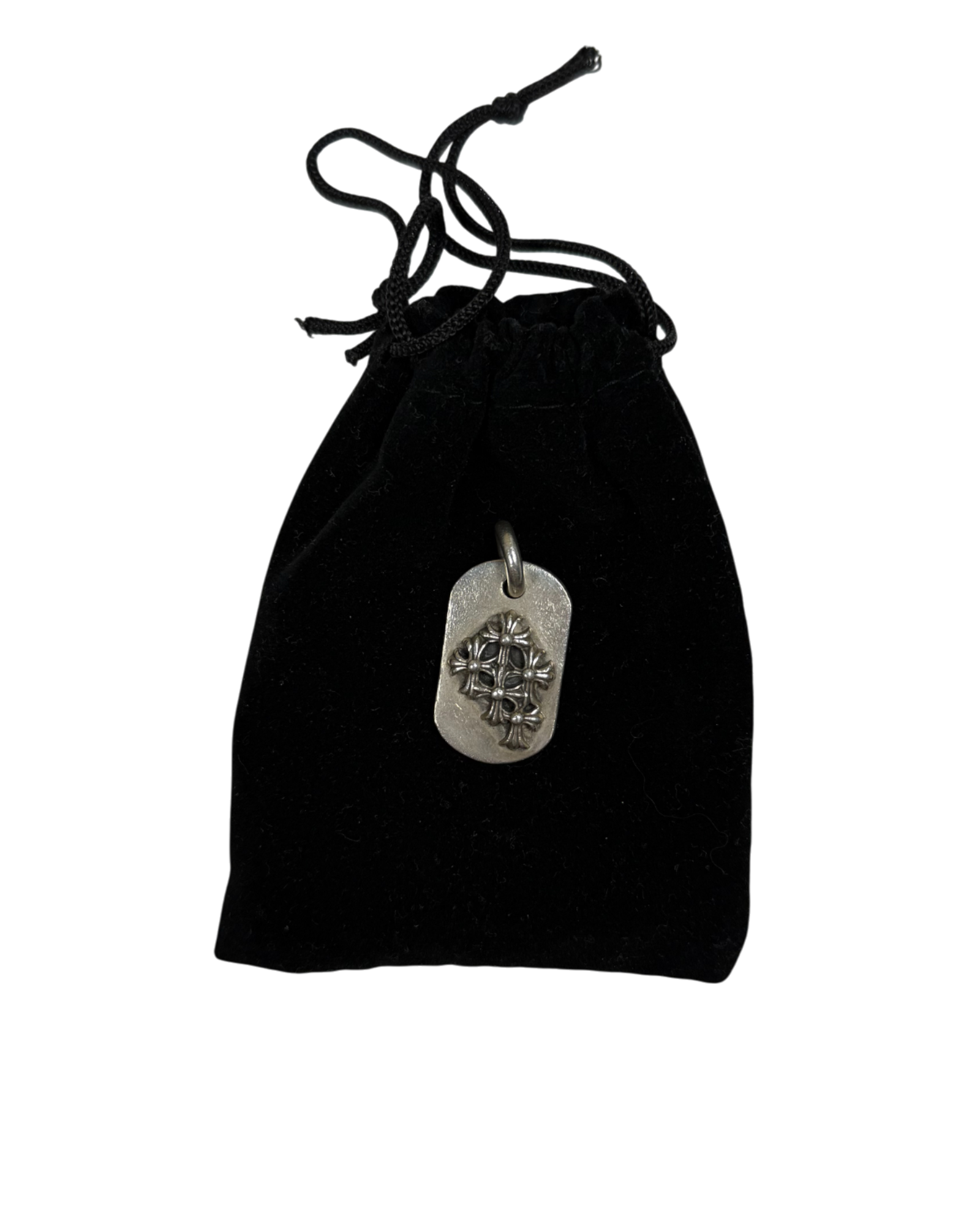 Chrome Hearts Cemetery Cross Dog Tag Pendant