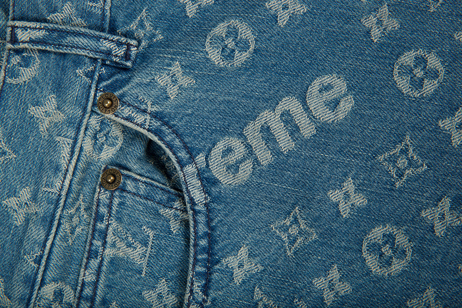 2017 Louis Vuitton X Supreme Jacquard Denim Jeans