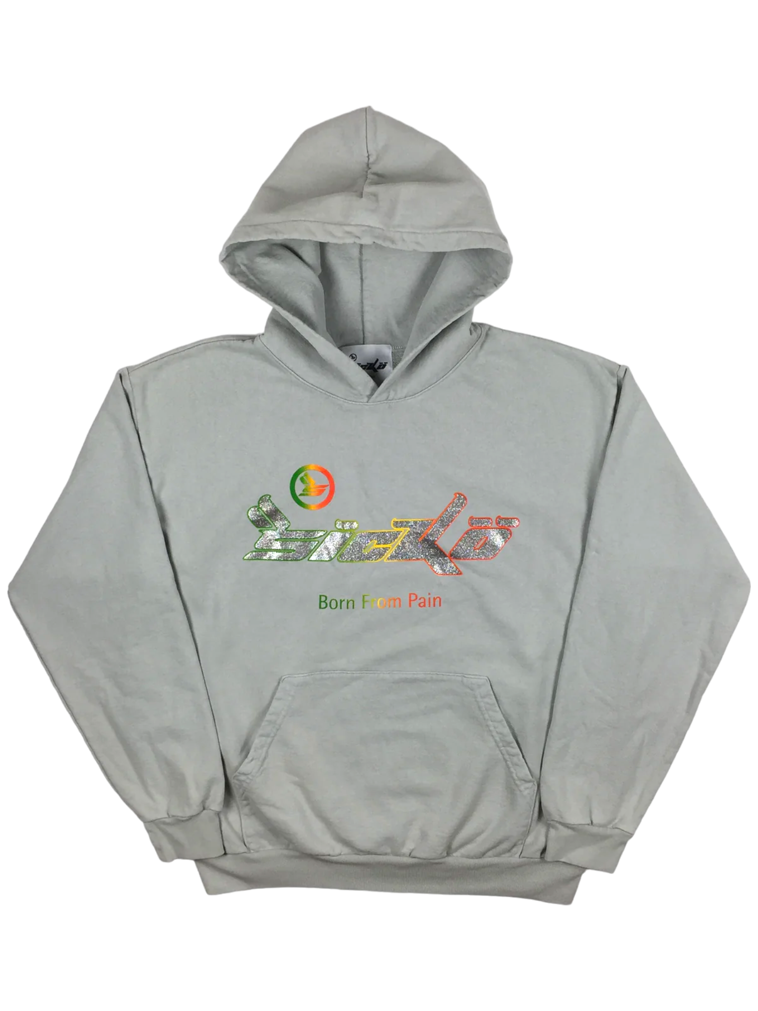 Sickö Born From Pain Grey Crystal Hoodie