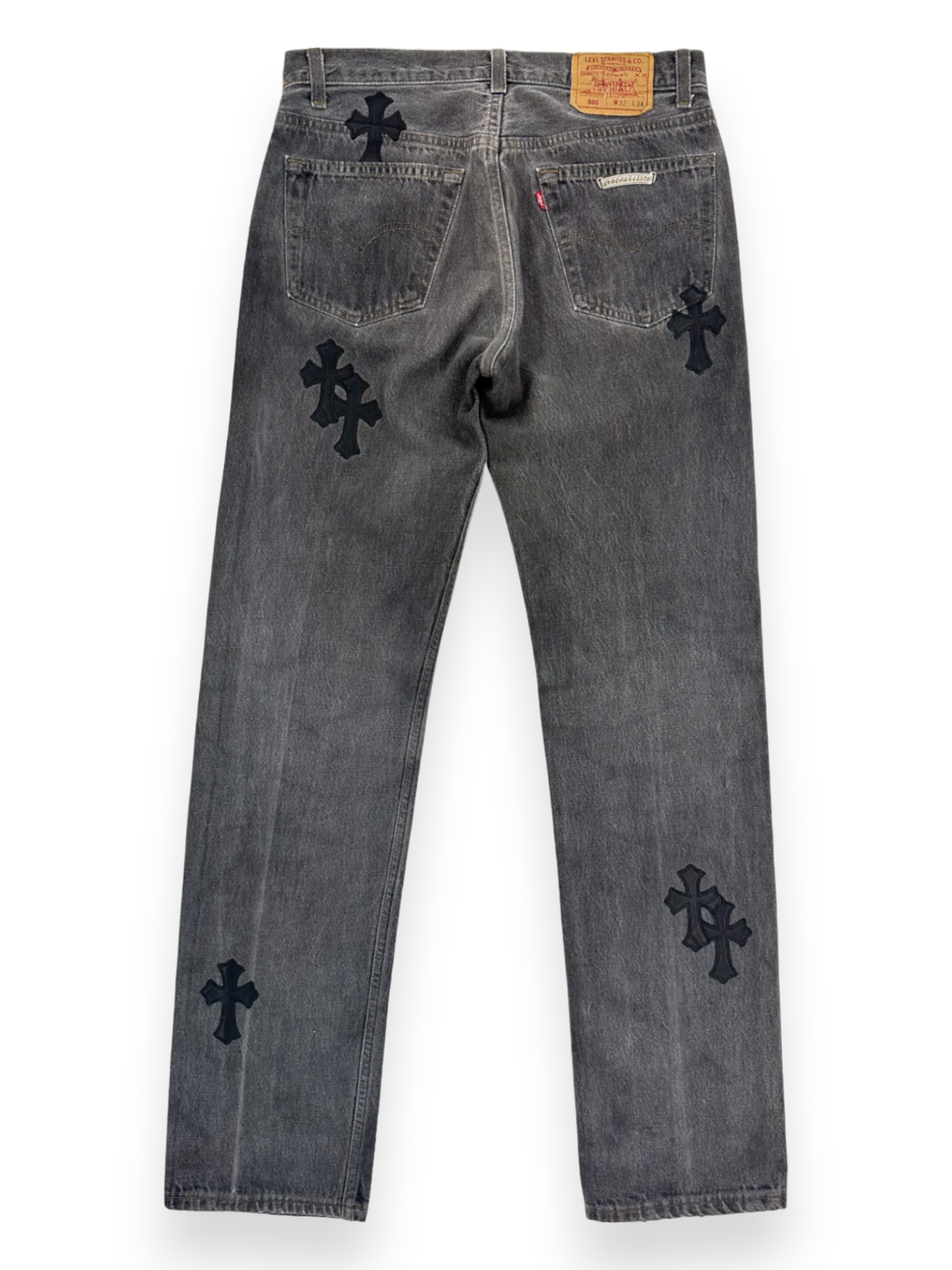 Chrome Hearts Cross Patch Levi’s Black Denim Jeans