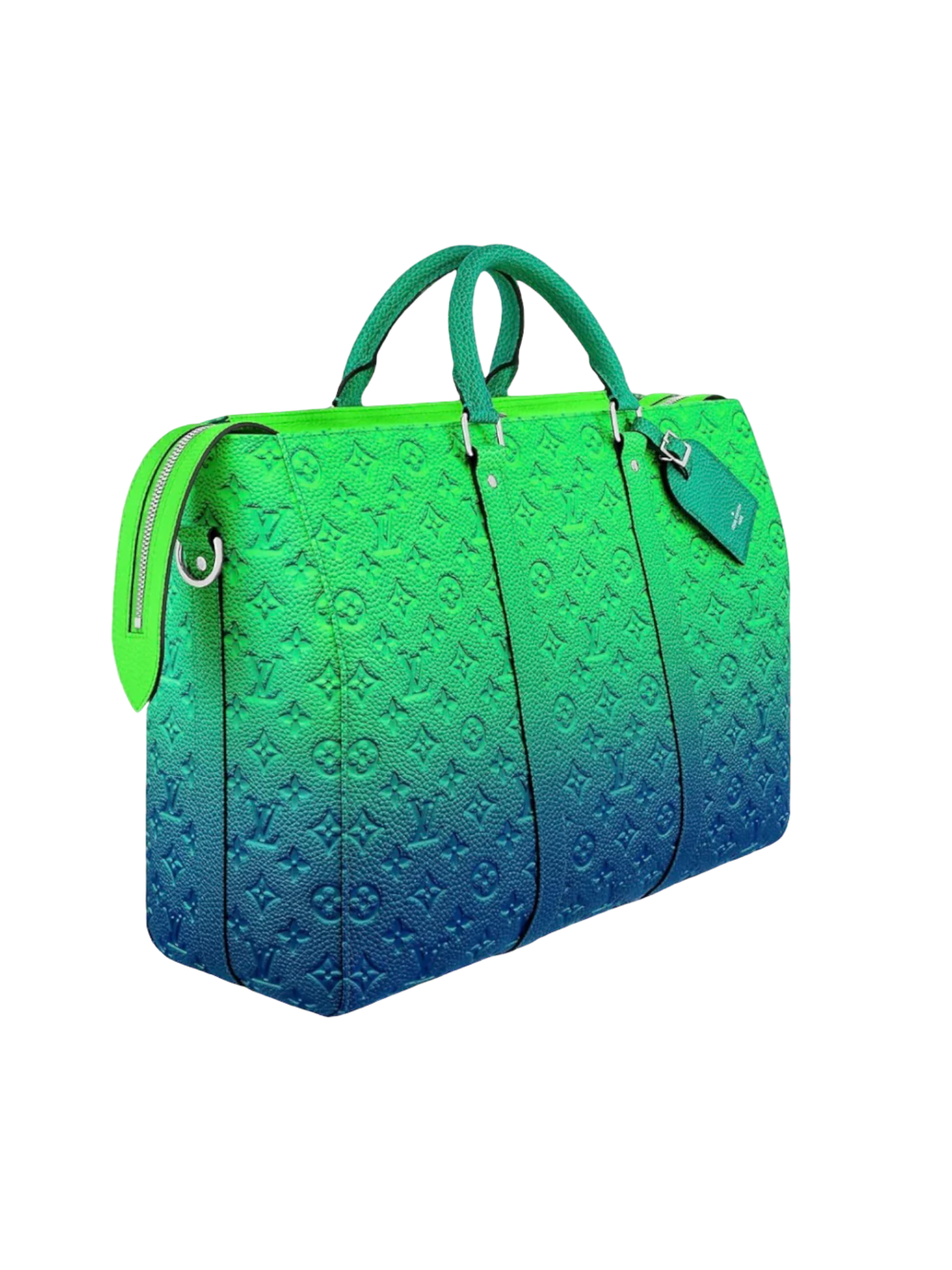Louis Vuitton Taurillon Illusion Blue Green Keepall