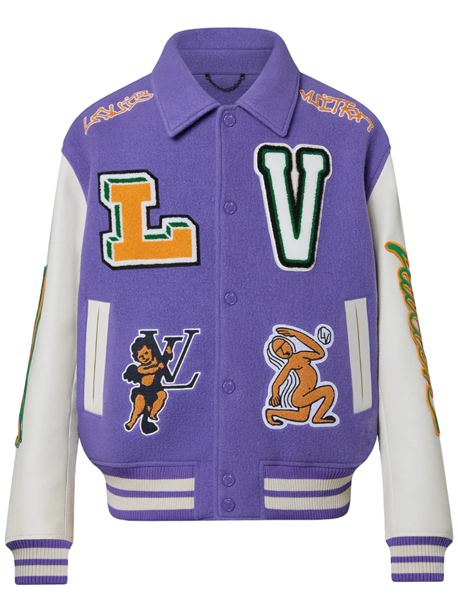 Louis Vuitton Multi Patches Mixed Leather Varsity Blouson