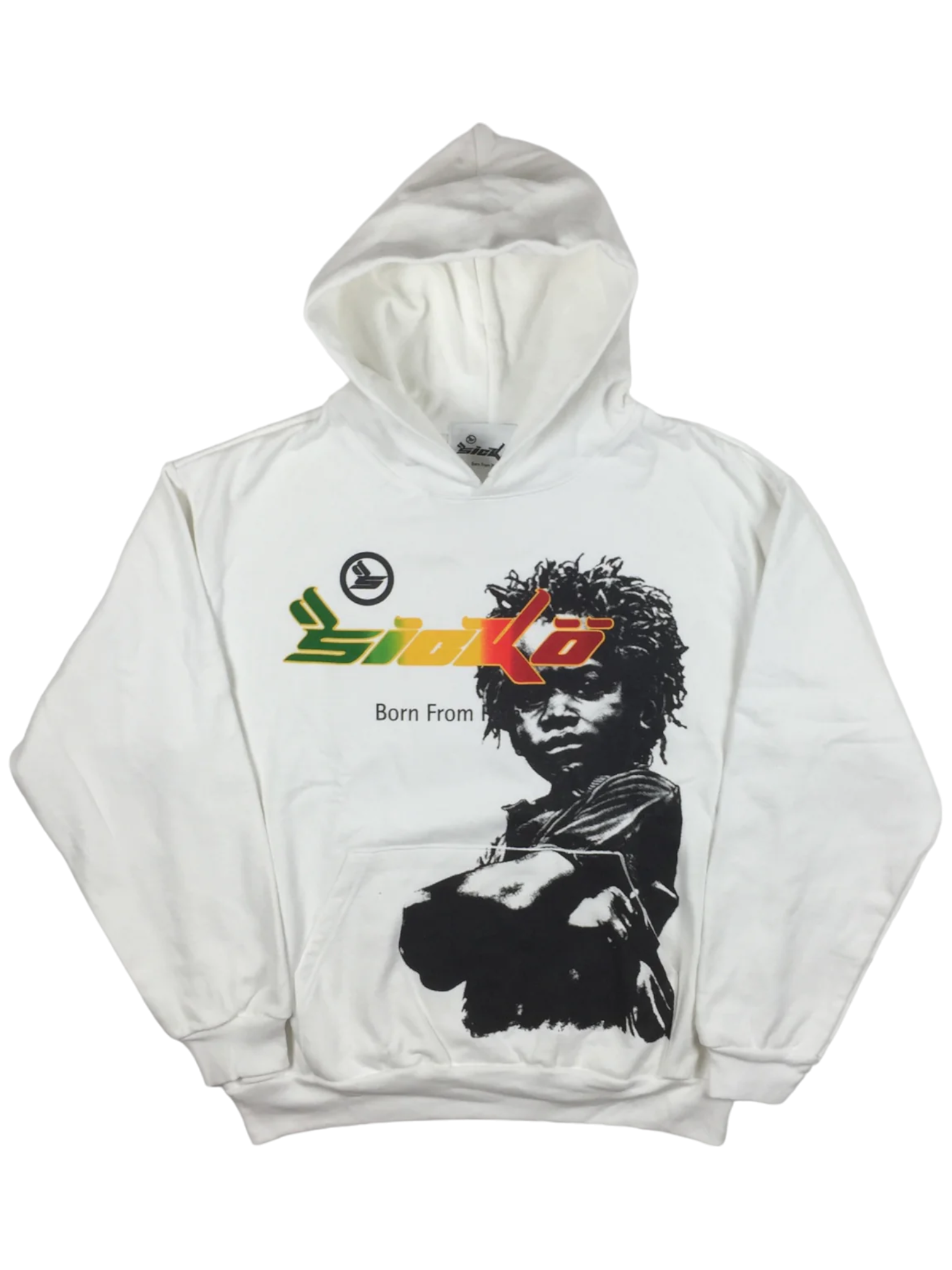 Sickö Born From Pain Rasta Boy White Hoodie