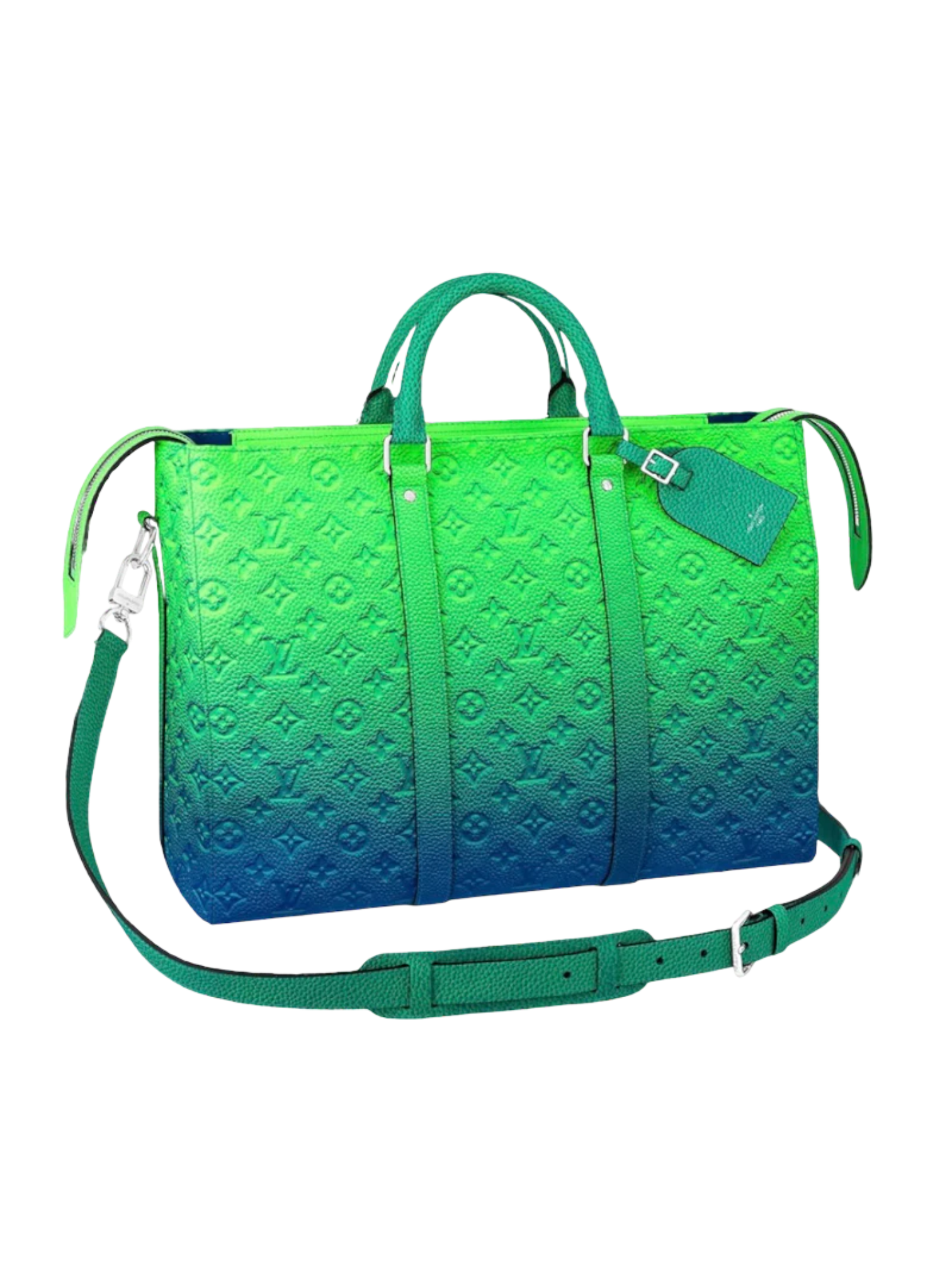 Louis Vuitton Taurillon Illusion Blue Green Keepall