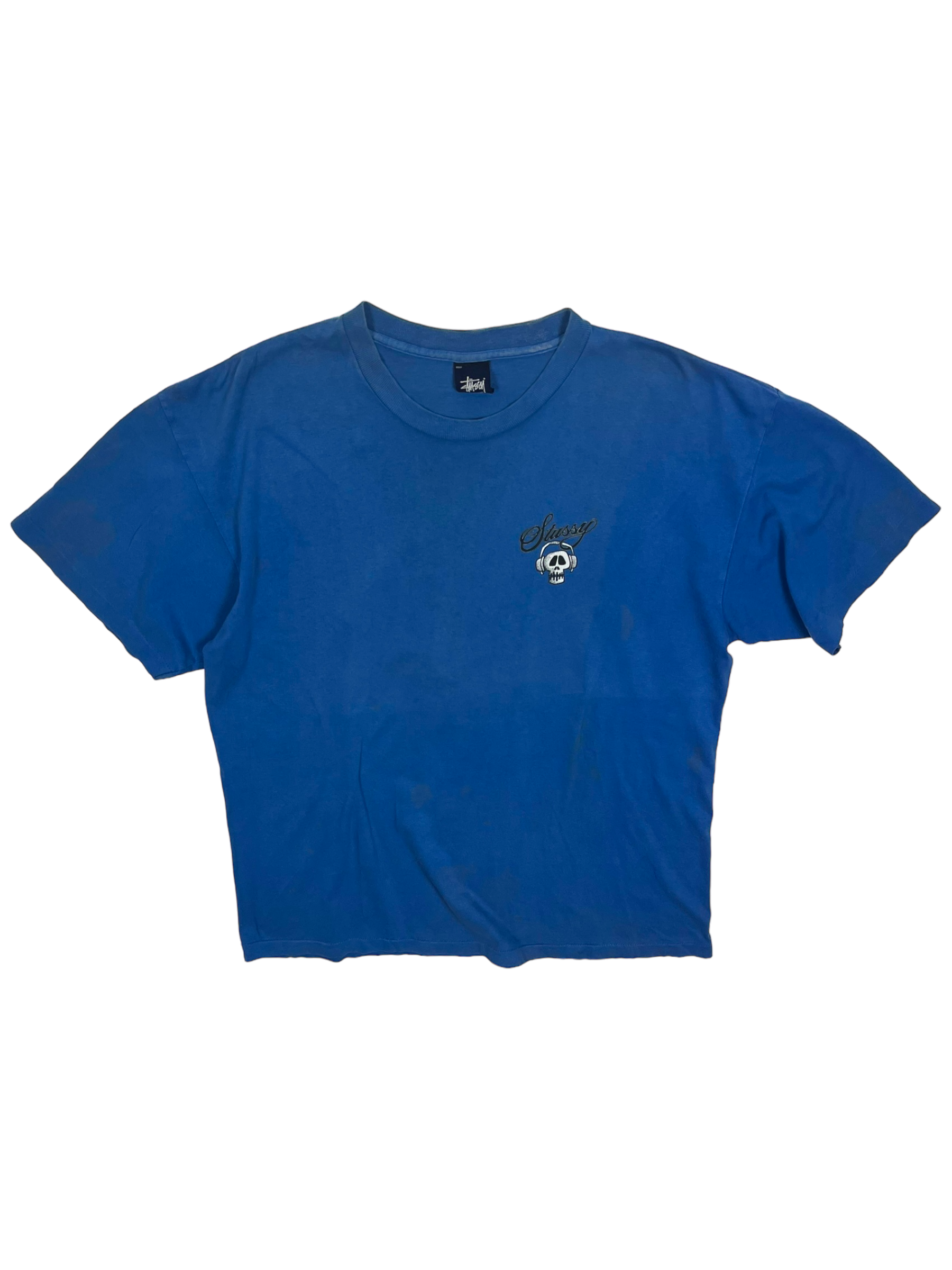 Stüssy Vintage Blue Skull Logo Tee