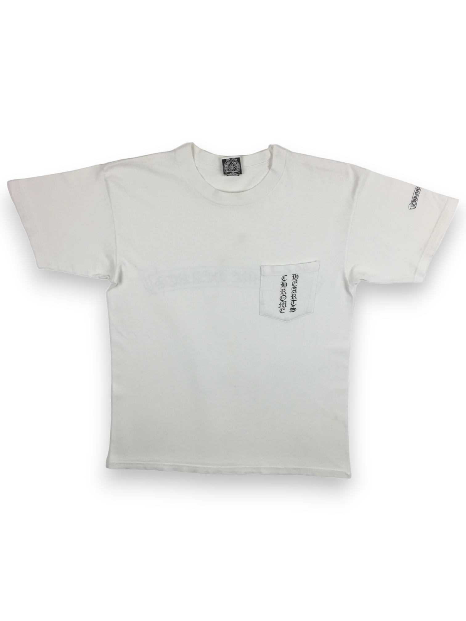 Chrome Hearts White Spellout Logo Pocket Tee