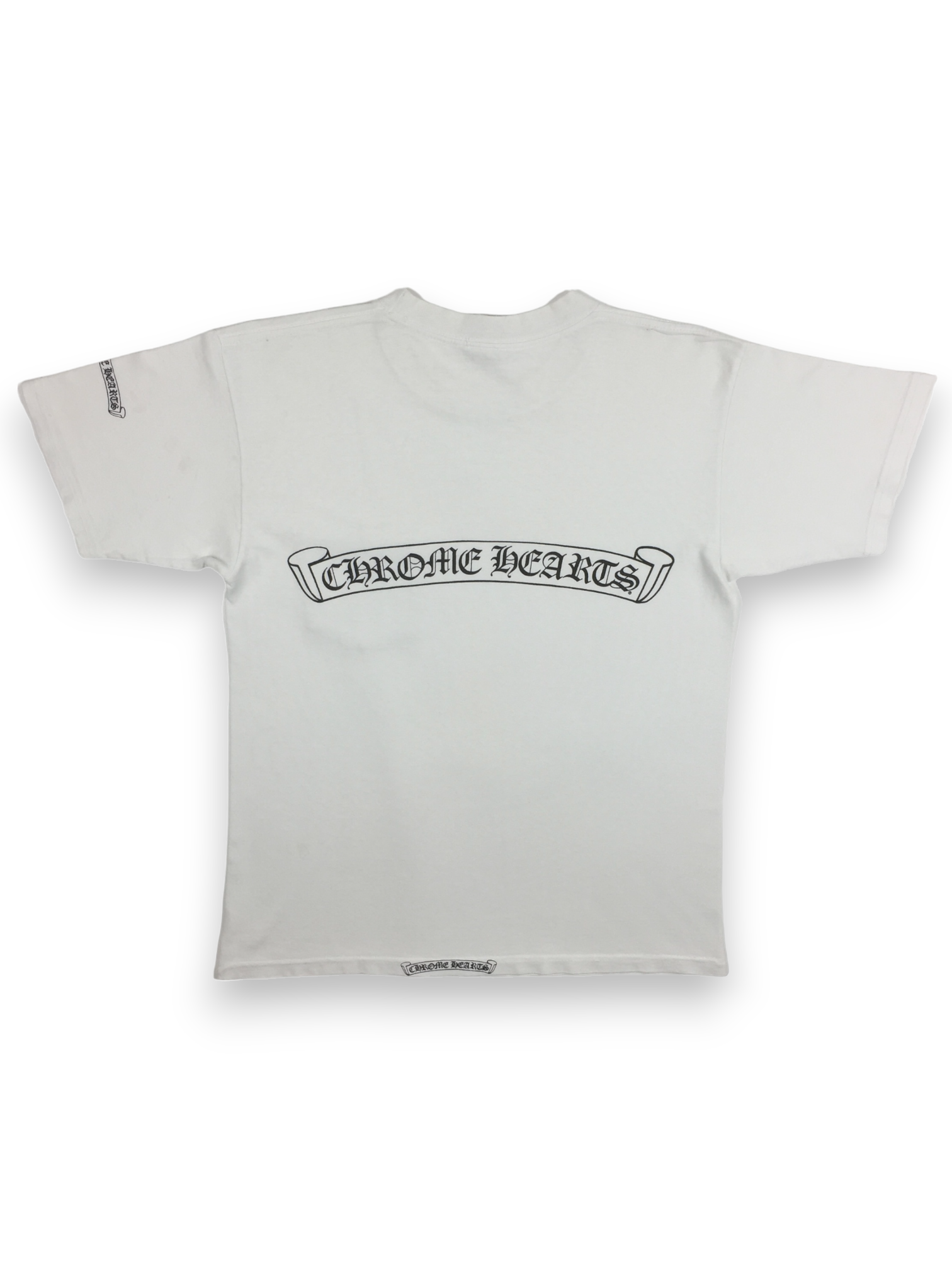 Chrome Hearts White Spellout Logo Pocket Tee