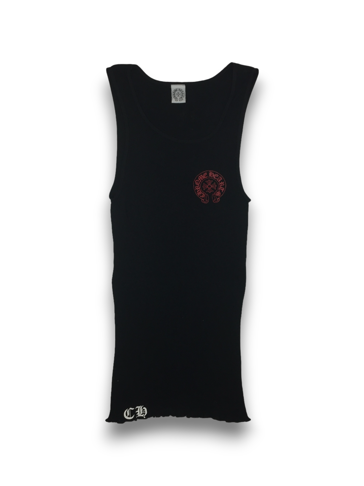Chrome Hearts Black Red Horseshoe Logo Tank Top