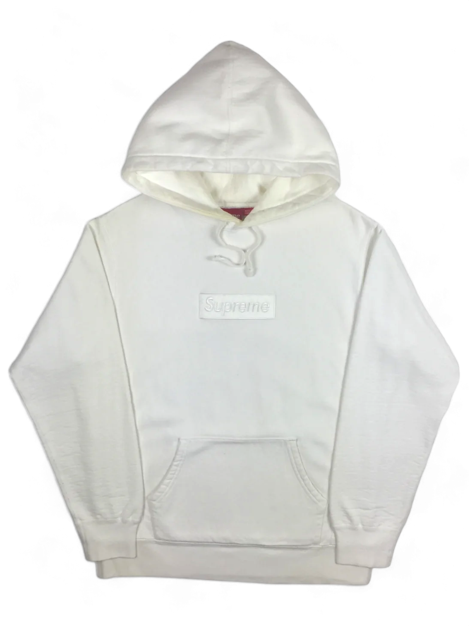 2014 Supreme White Tonal Box Logo Hoodie