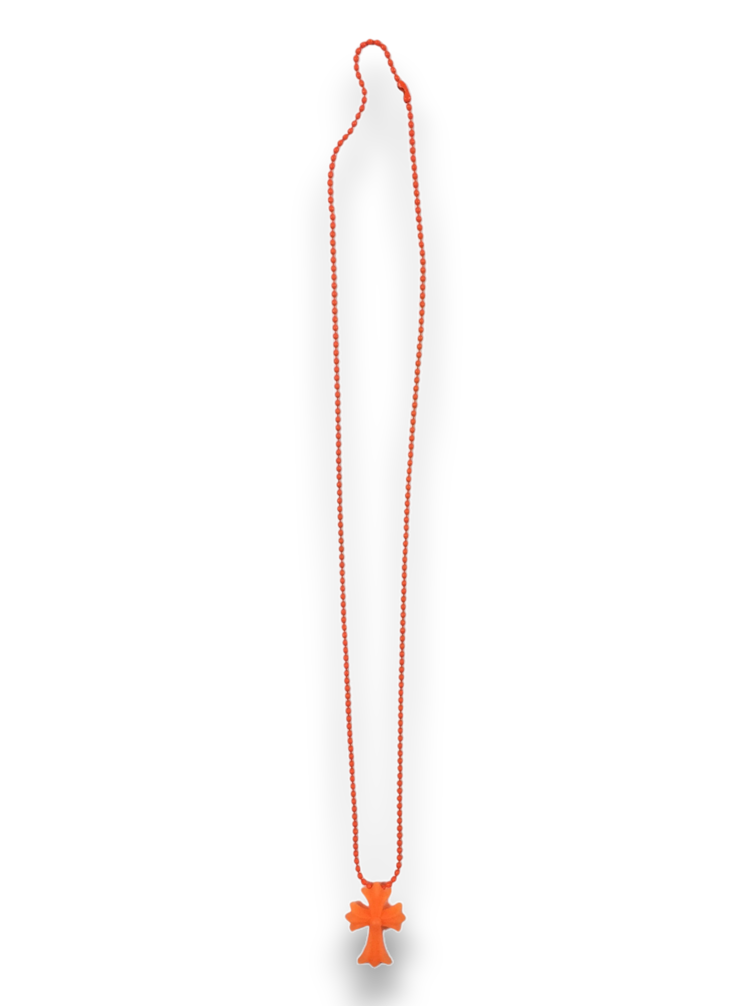 Chrome Hearts 20th Anniversary Orange Silicone Cross Necklace