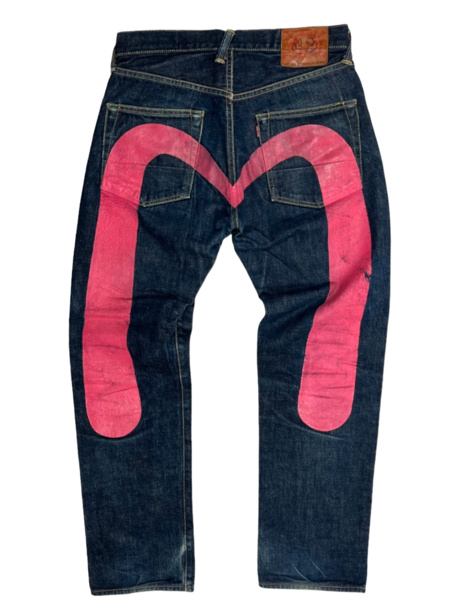 Evisu Diacock Pink Logo Denim Jeans