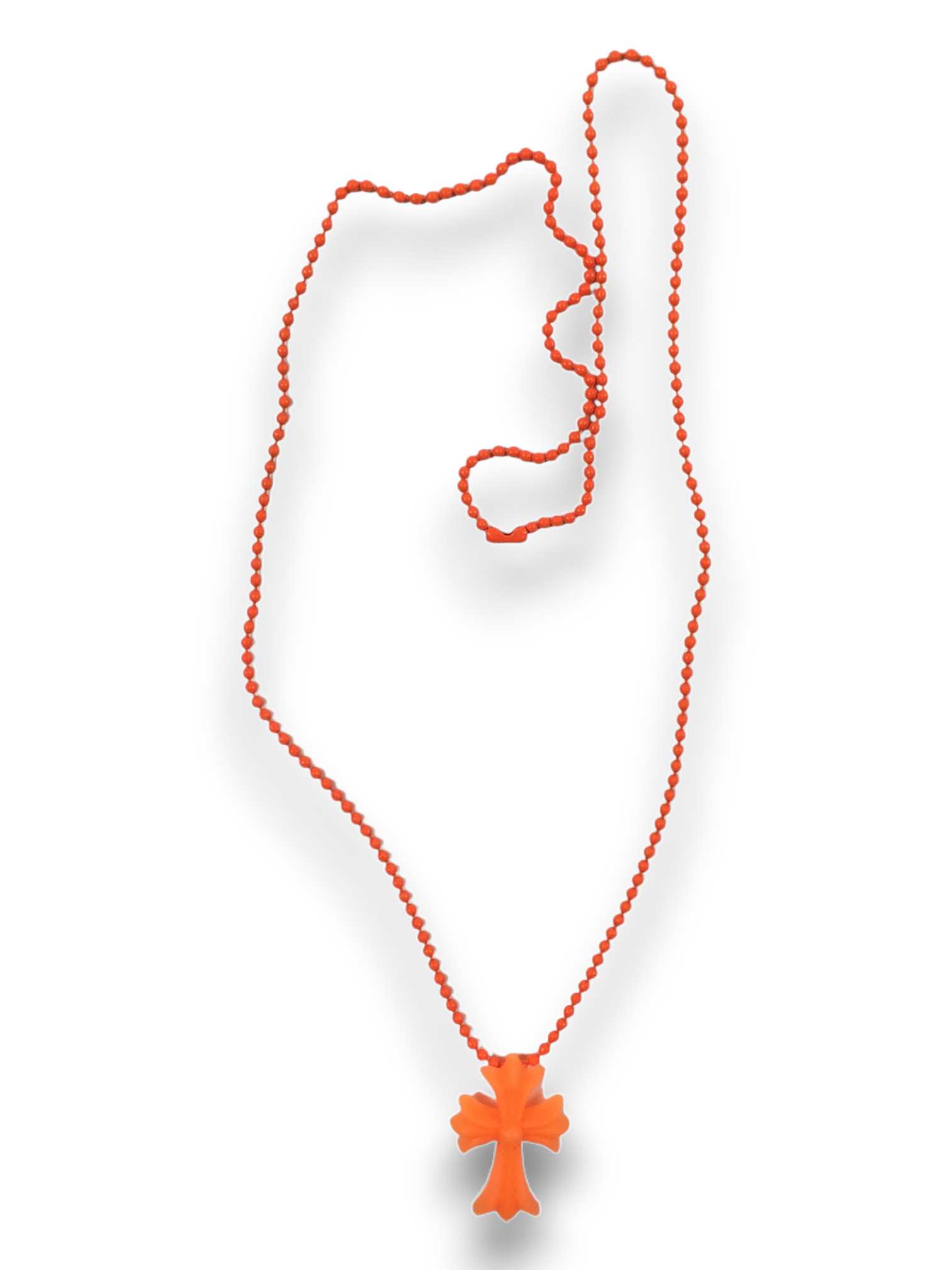 Chrome Hearts 20th Anniversary Orange Silicone Cross Necklace