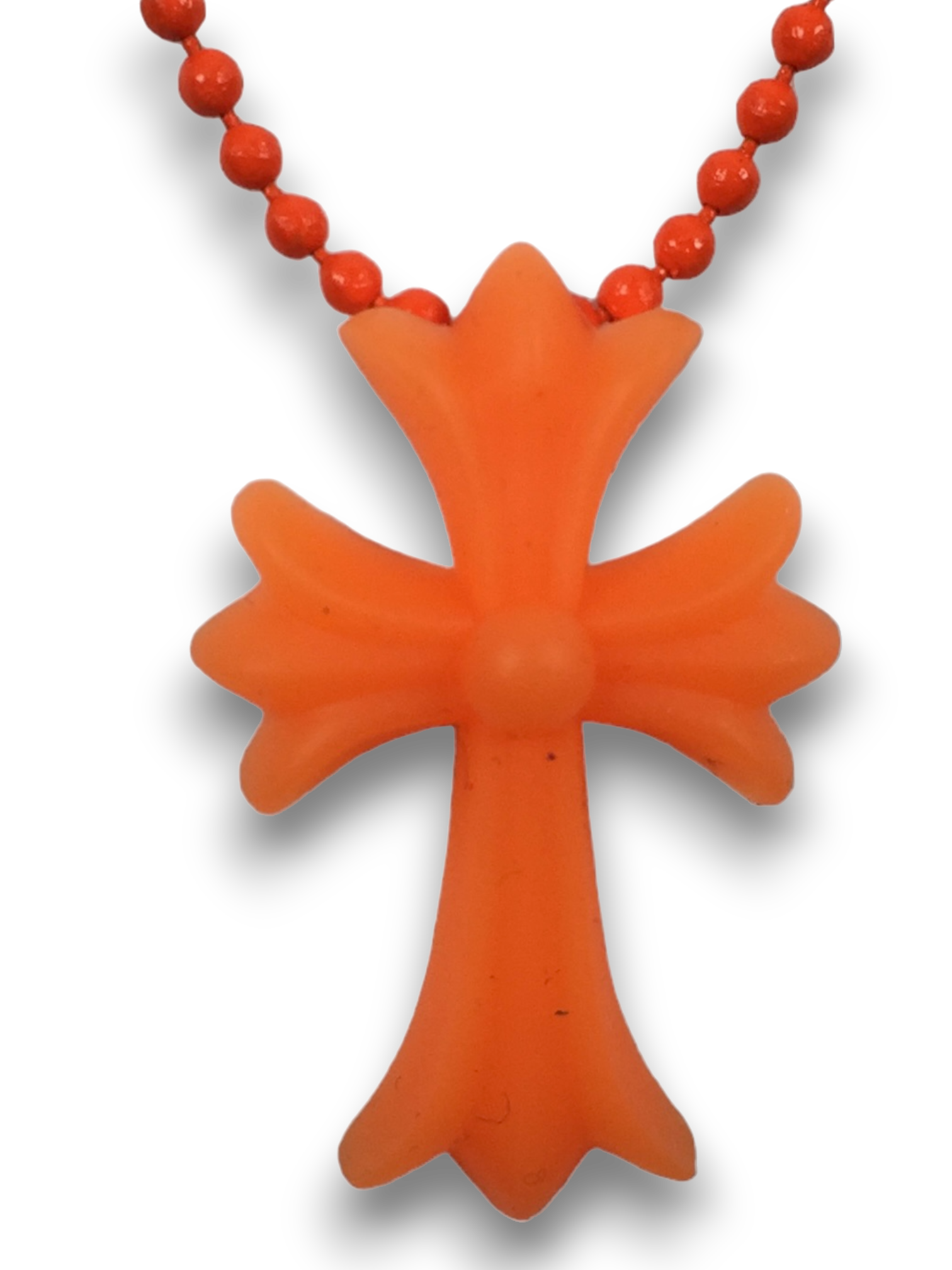 Chrome Hearts 20th Anniversary Orange Silicone Cross Necklace