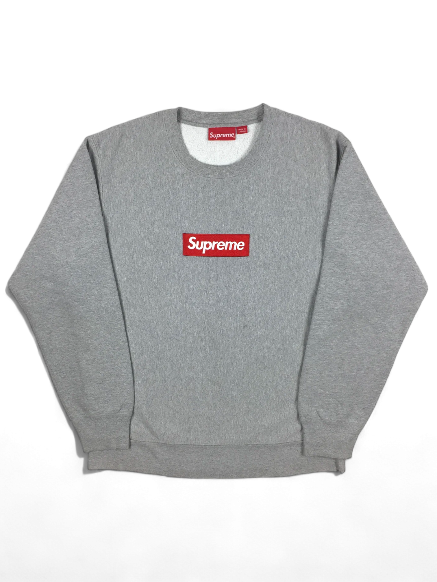2015 Supreme Grey Box Logo Crewneck