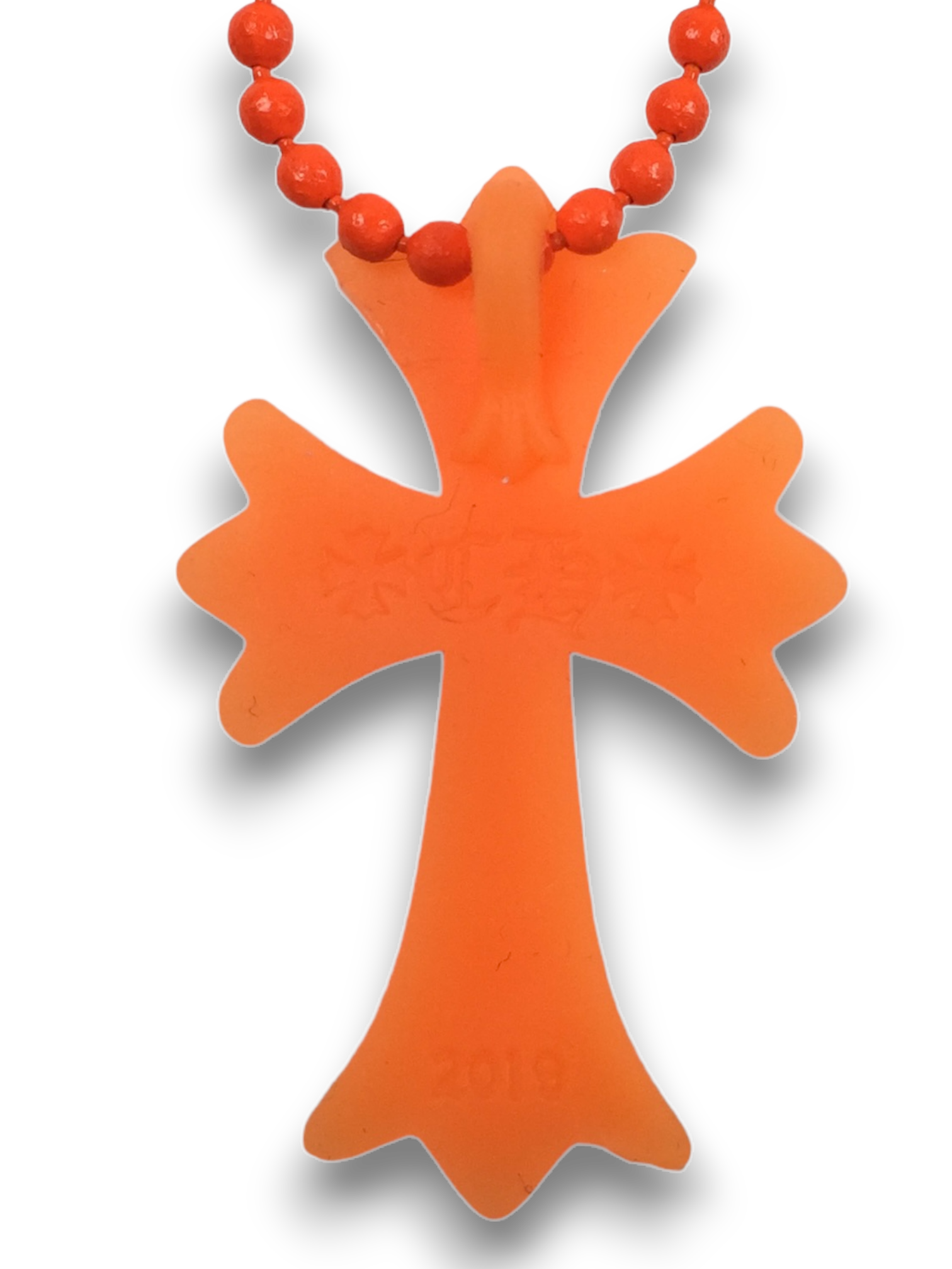 Chrome Hearts 20th Anniversary Orange Silicone Cross Necklace