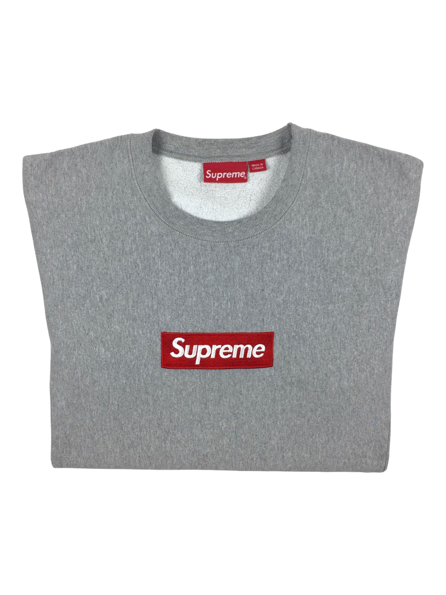 2015 Supreme Grey Box Logo Crewneck