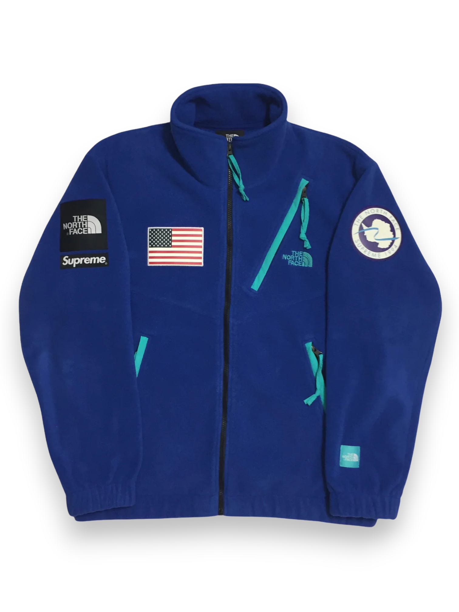 2017 Supreme x The North Face Blue Antarctica Fleece