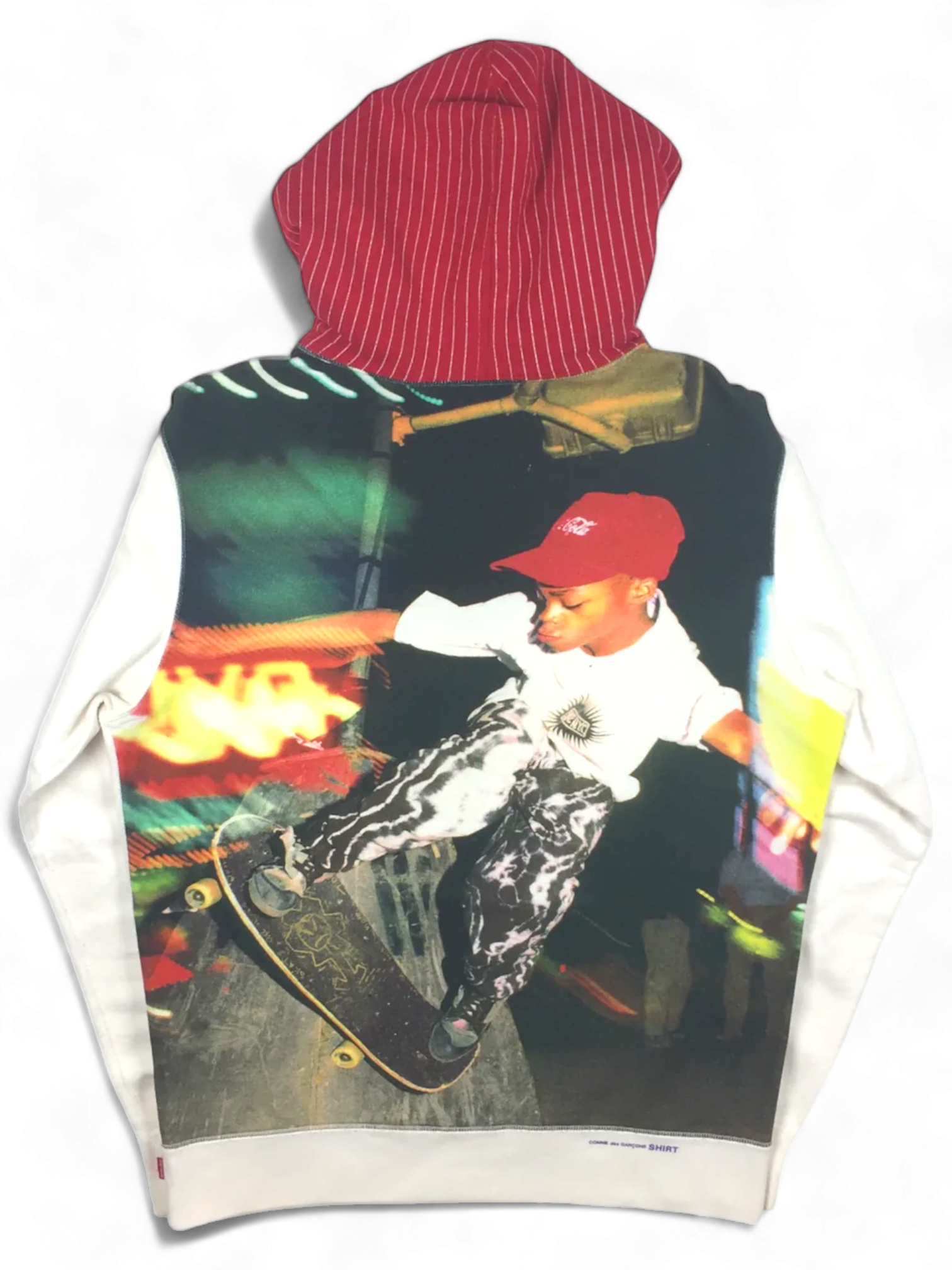 2014 Supreme x CDG Red Harold Hunter Box Logo Hoodie