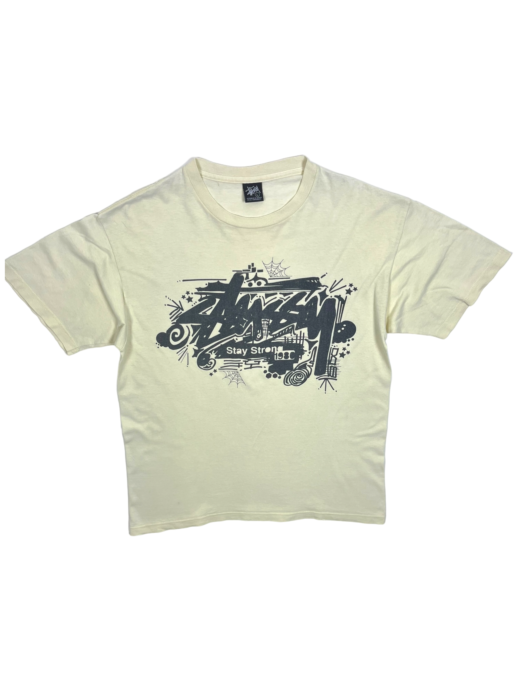 Stussy Vintage Cream Stay Strong Tee