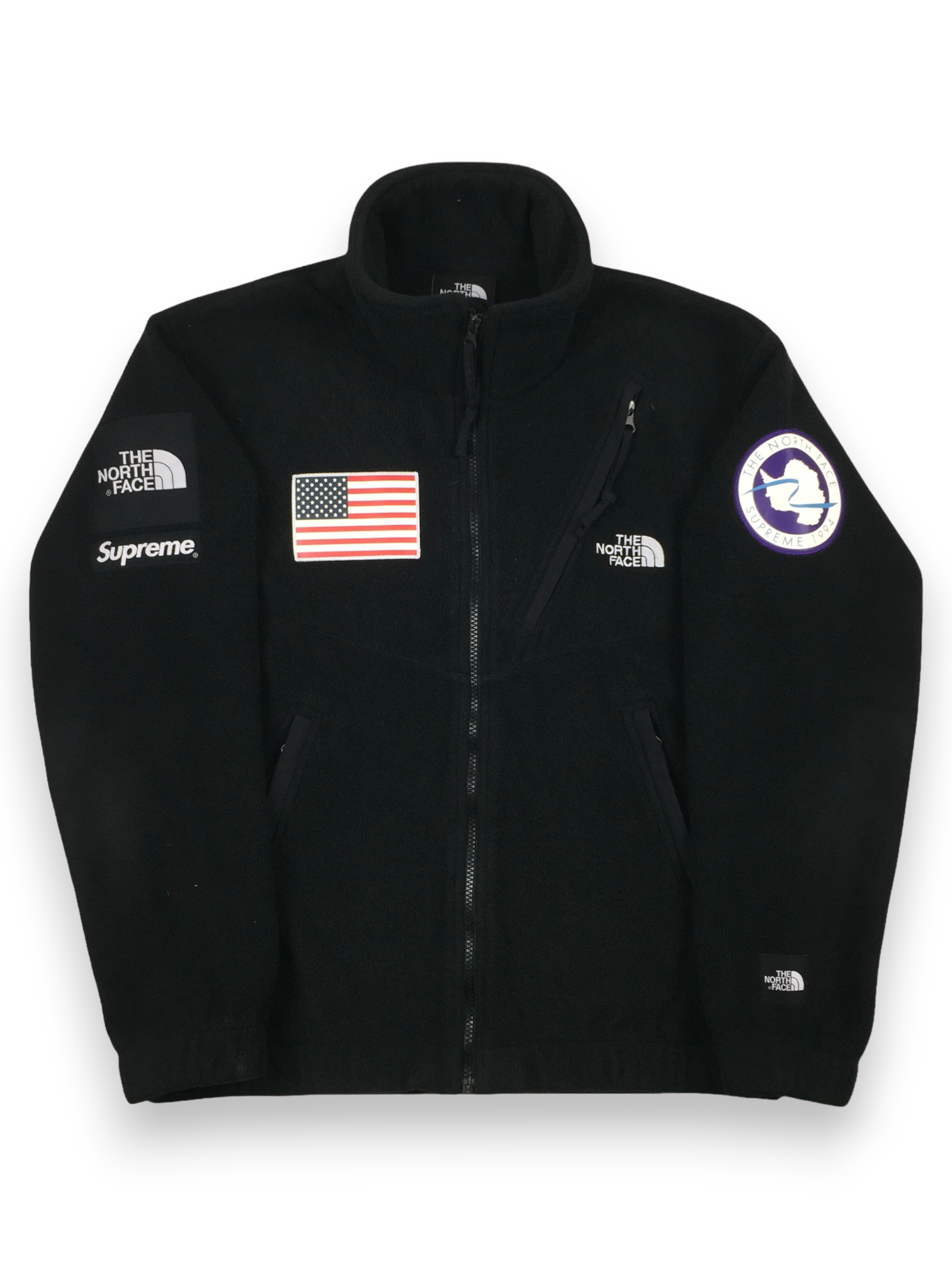 2017 Supreme x The North Face Black Antarctica Fleece