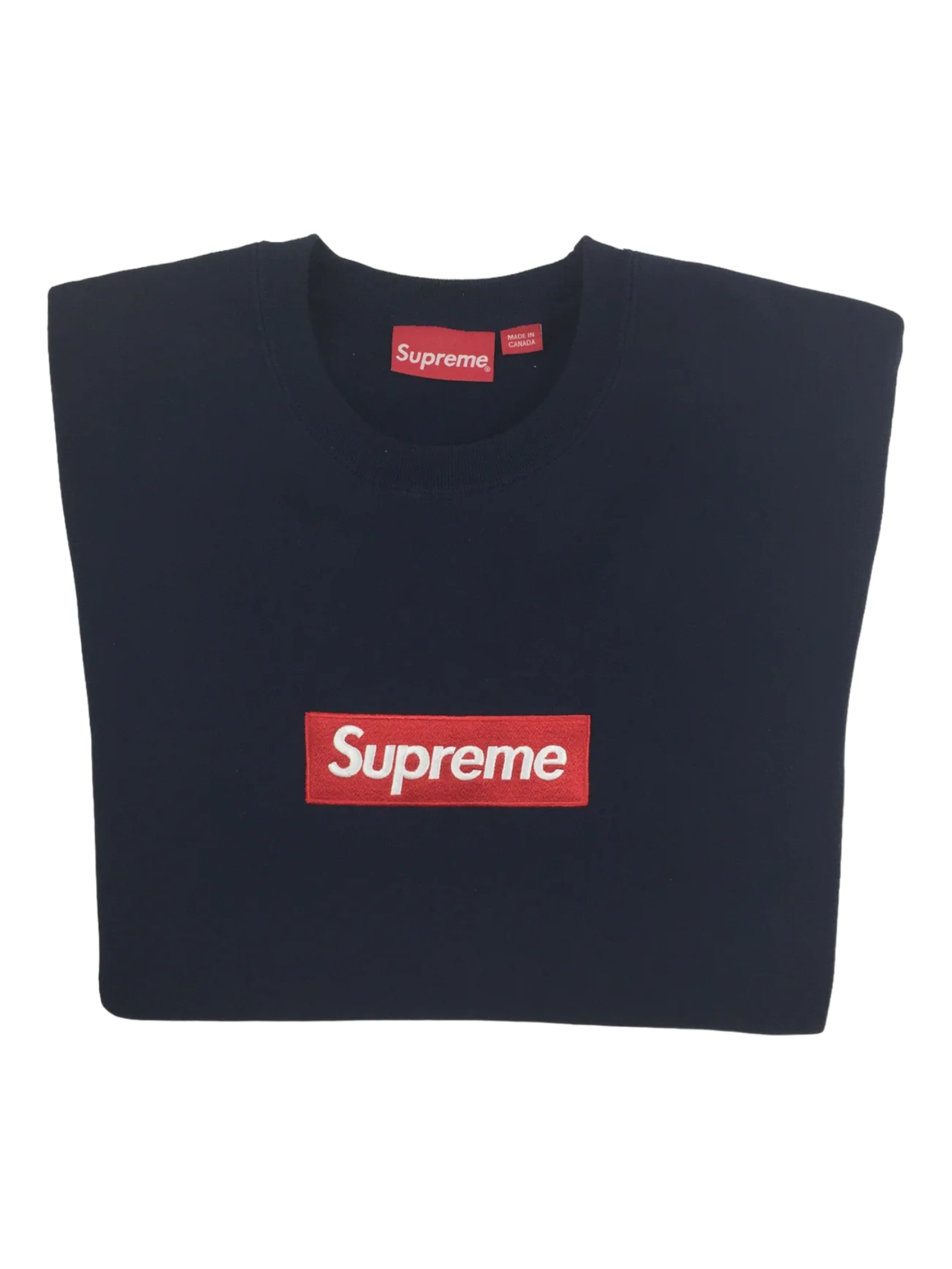 2015 Supreme Navy Box Logo Crewneck