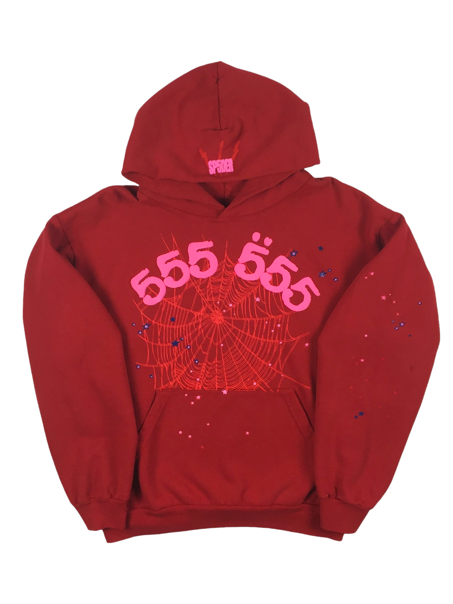 Spider Worldwide Red Angel Number Hoodie