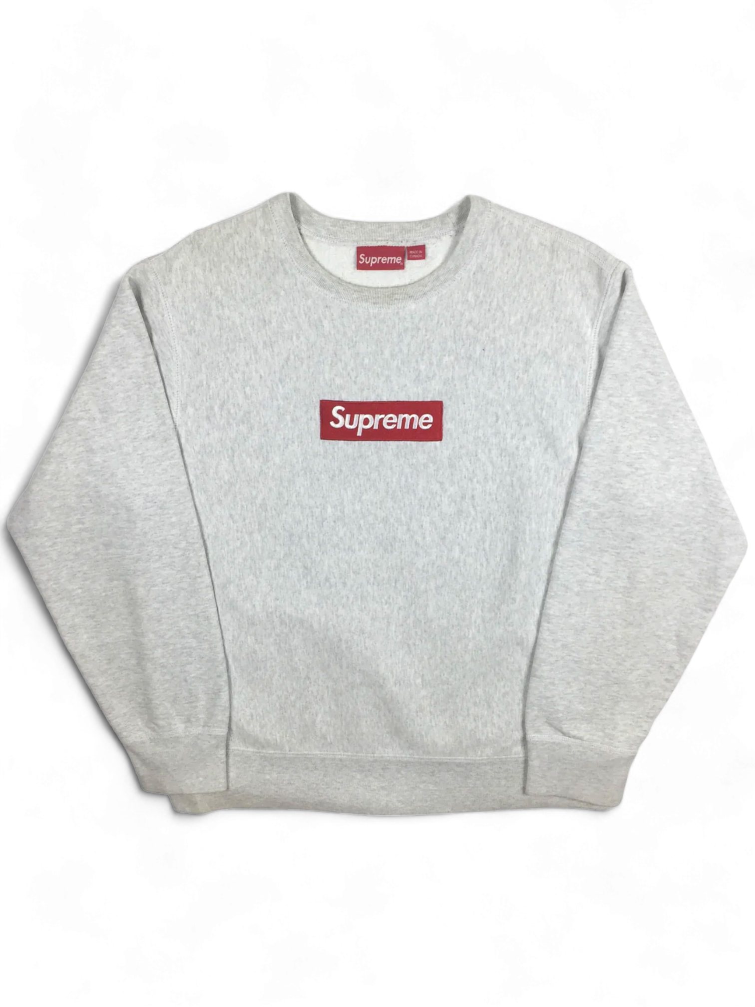 2018 Supreme Ash Grey Box Logo Crewneck