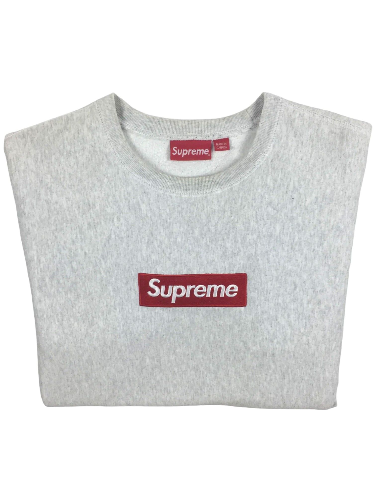 2018 Supreme Ash Grey Box Logo Crewneck