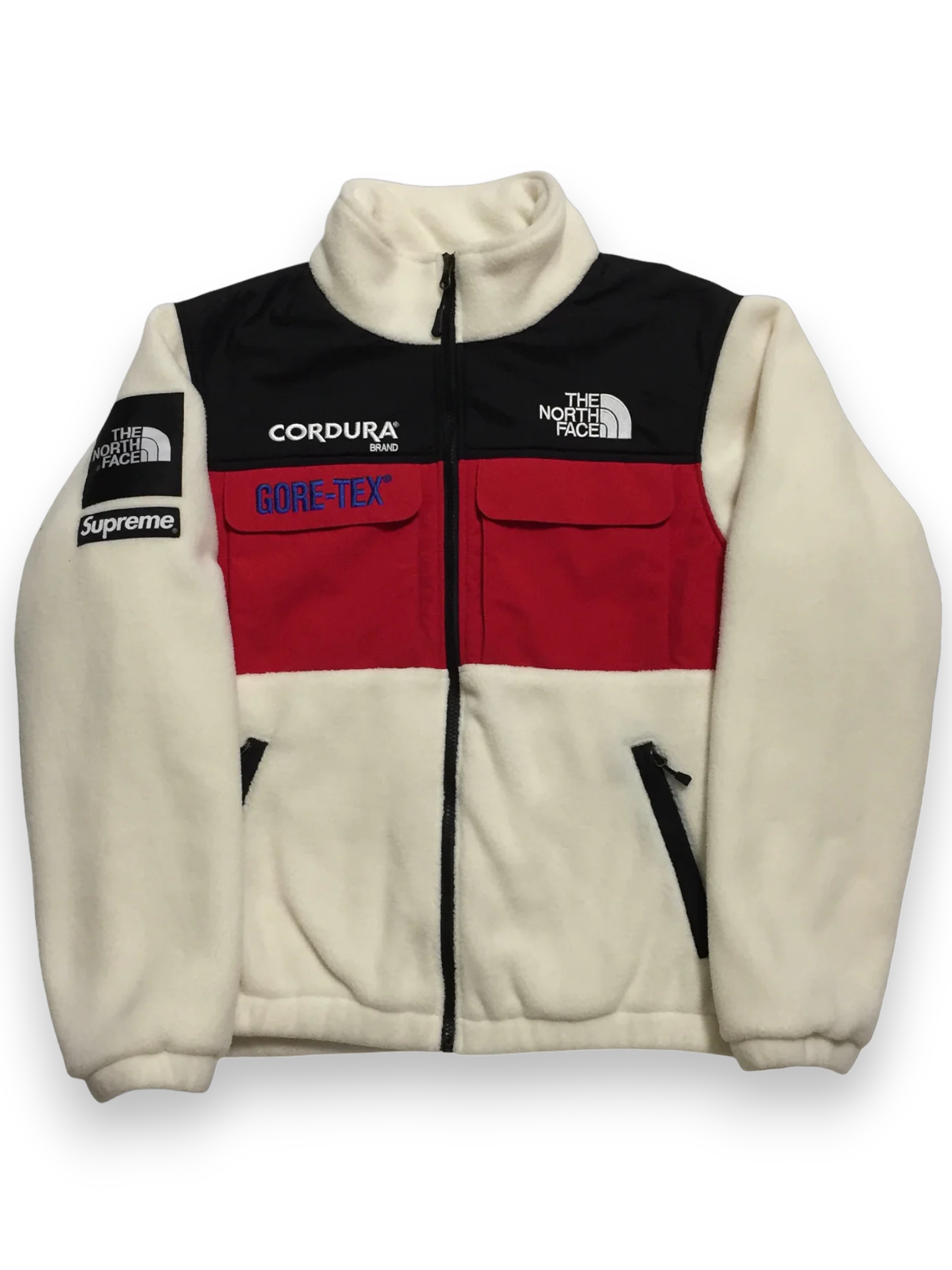 2018 Supreme x The North Face Cordura GORE TEX Red Cream Fleece
