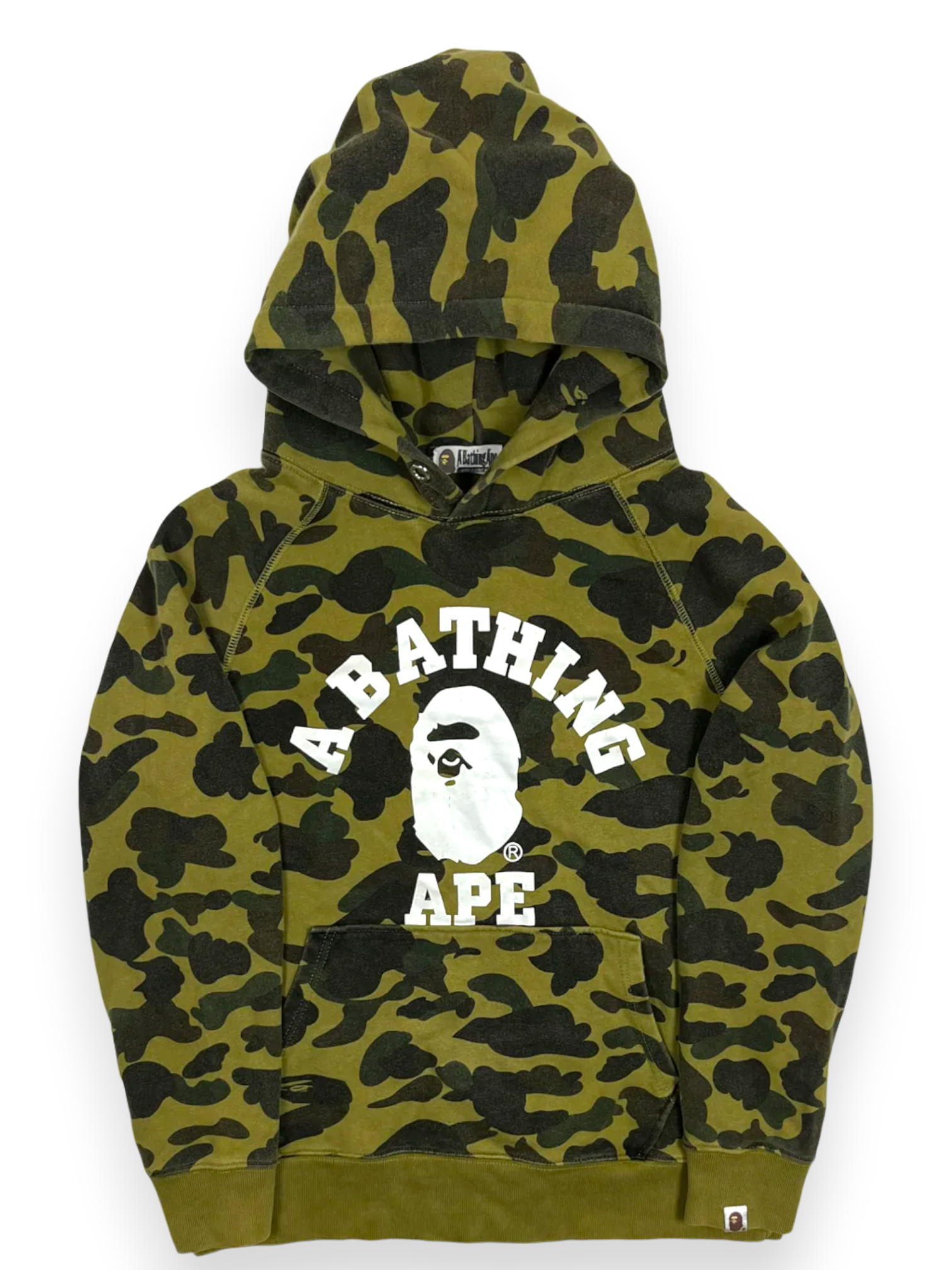 BAPE Green Camo College Logo Hoodie