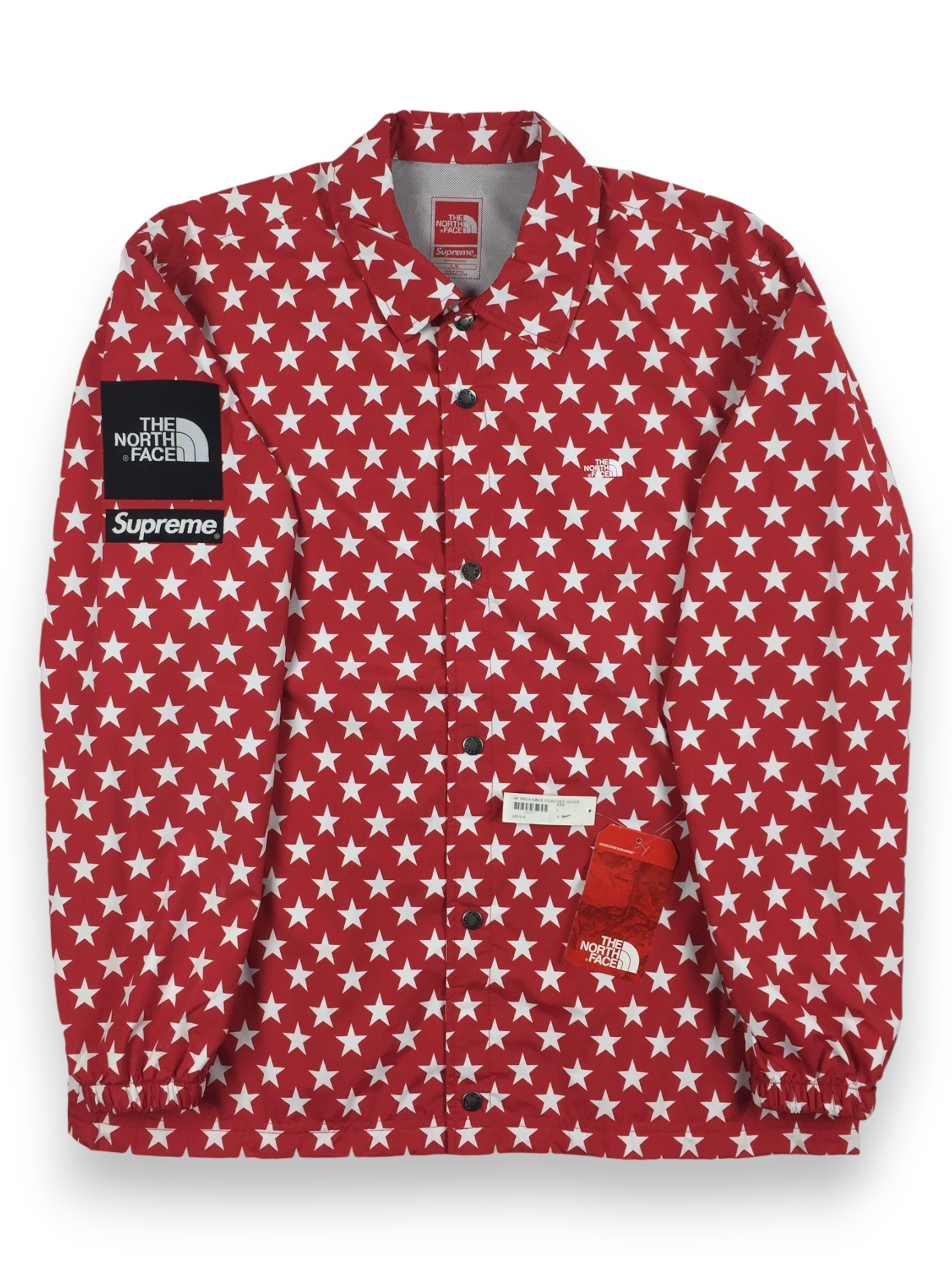 2015 Supreme x The North Face Packable Red Stars Coach
