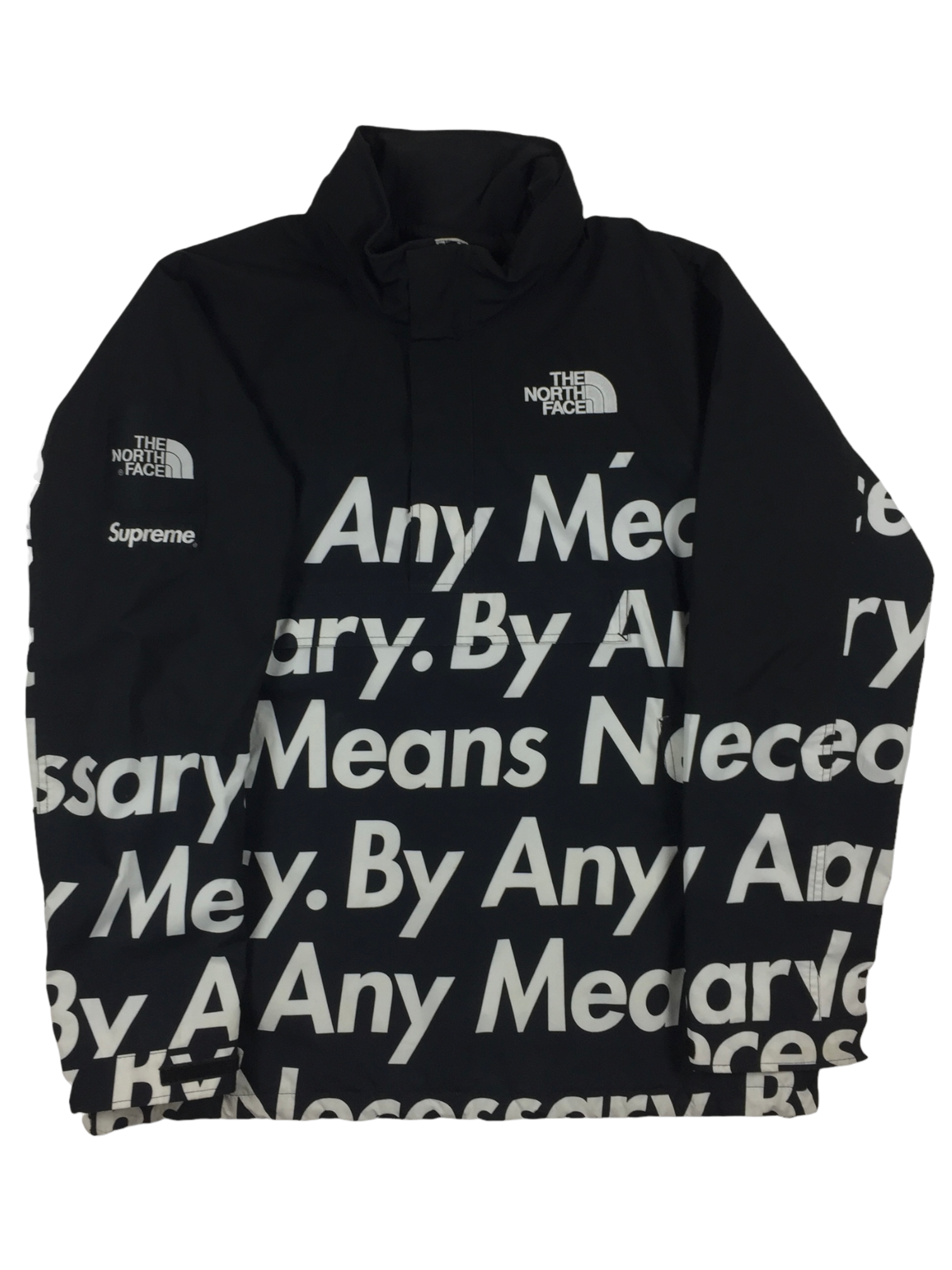 2015 Supreme x The North Face By Any Means Necessary Black Pullover