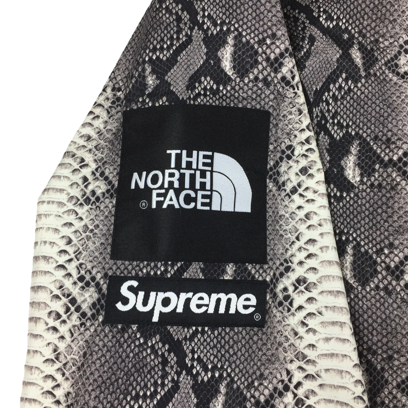 2018 Supreme x The North Face Packable Grey Snakeskin Coach