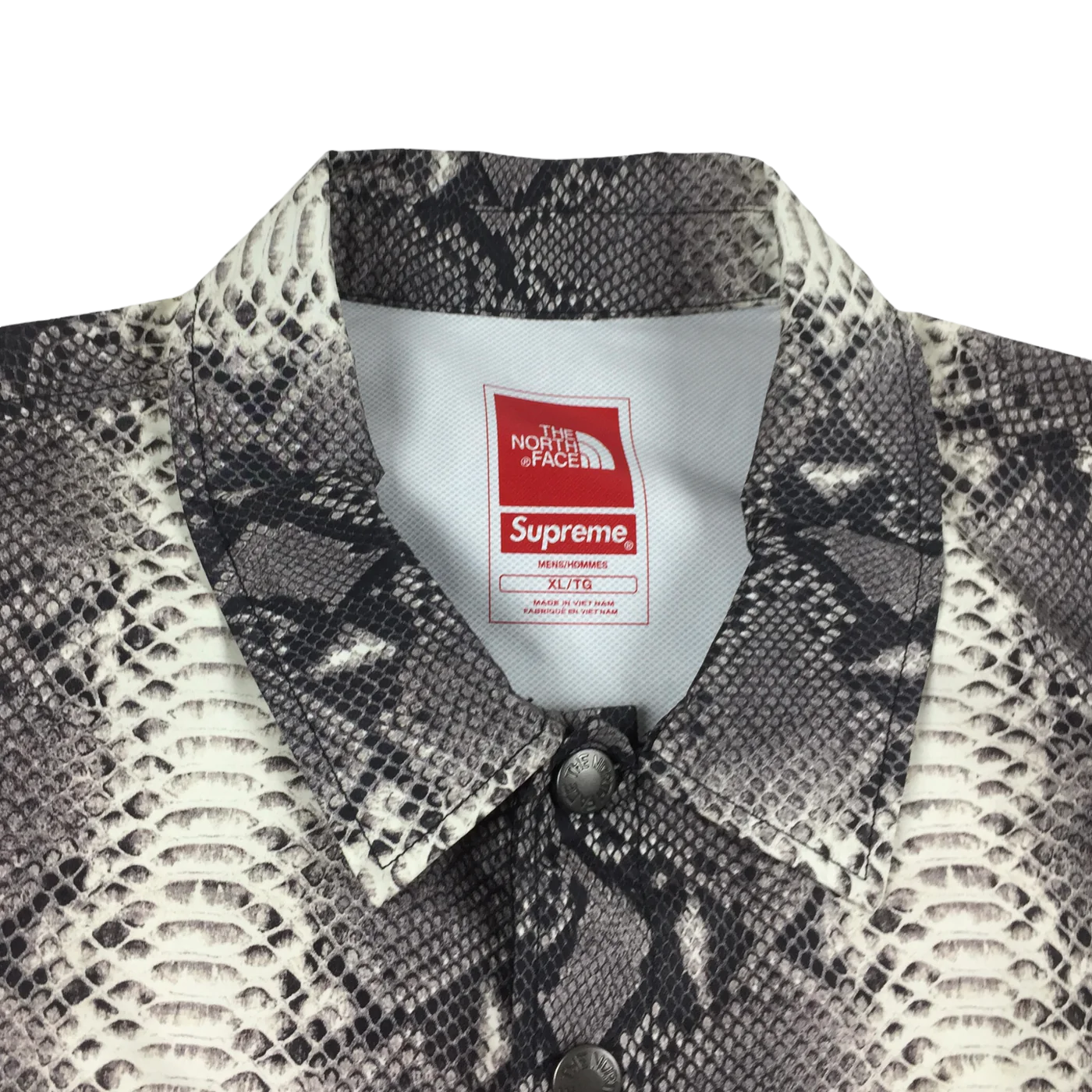 2018 Supreme x The North Face Packable Grey Snakeskin Coach