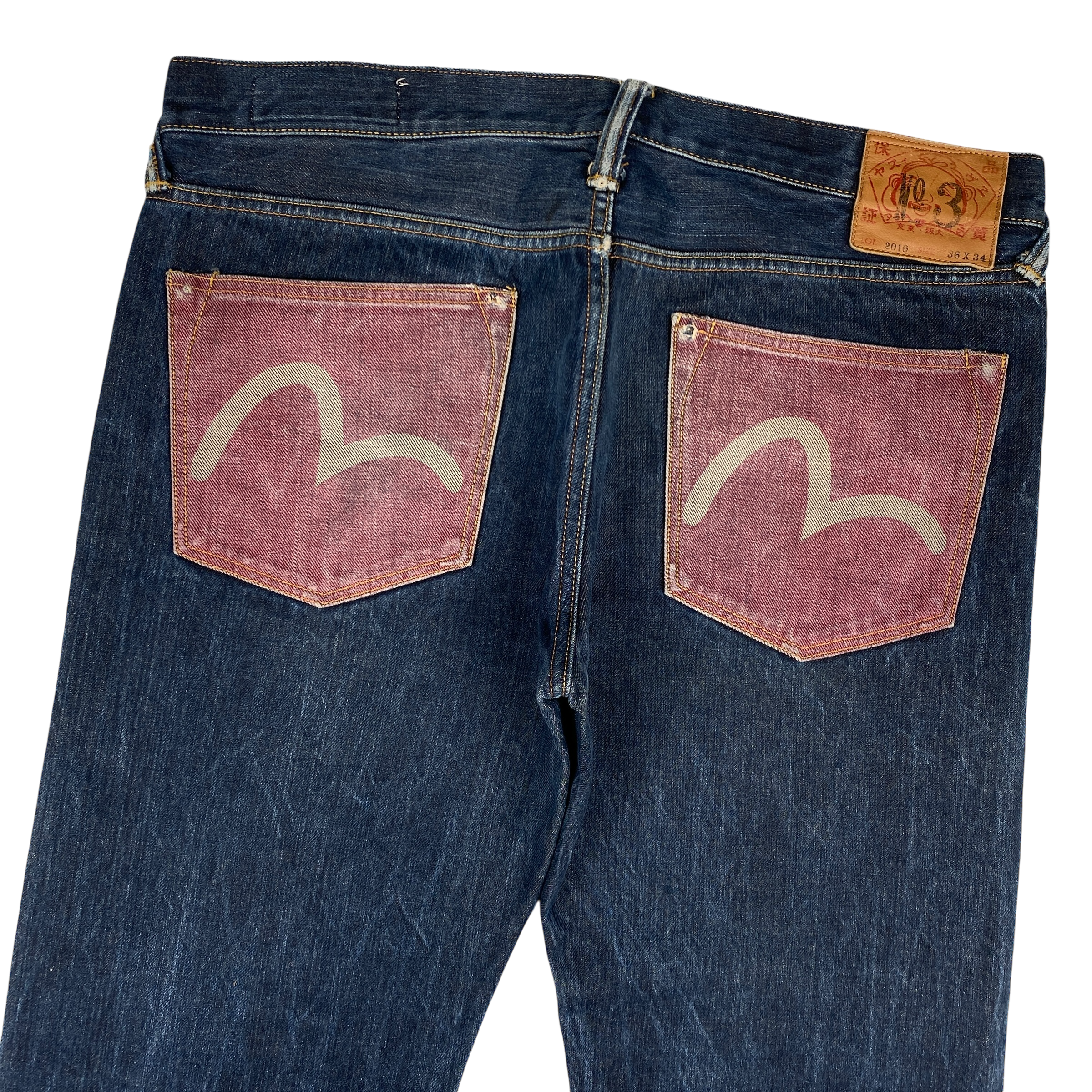Evisu Red White Seagull Blue Jeans
