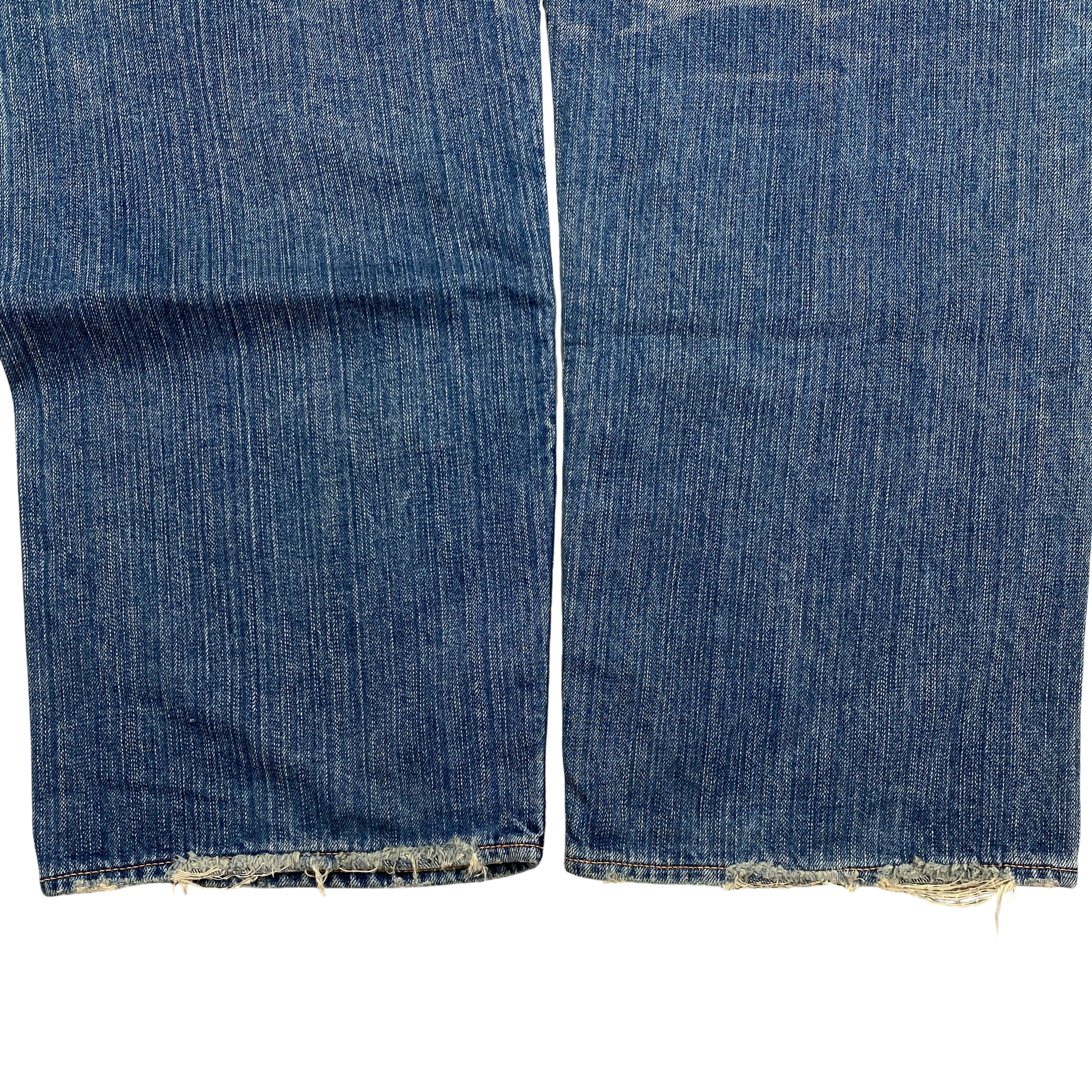 Evisu White Seagull Logo Blue Jeans