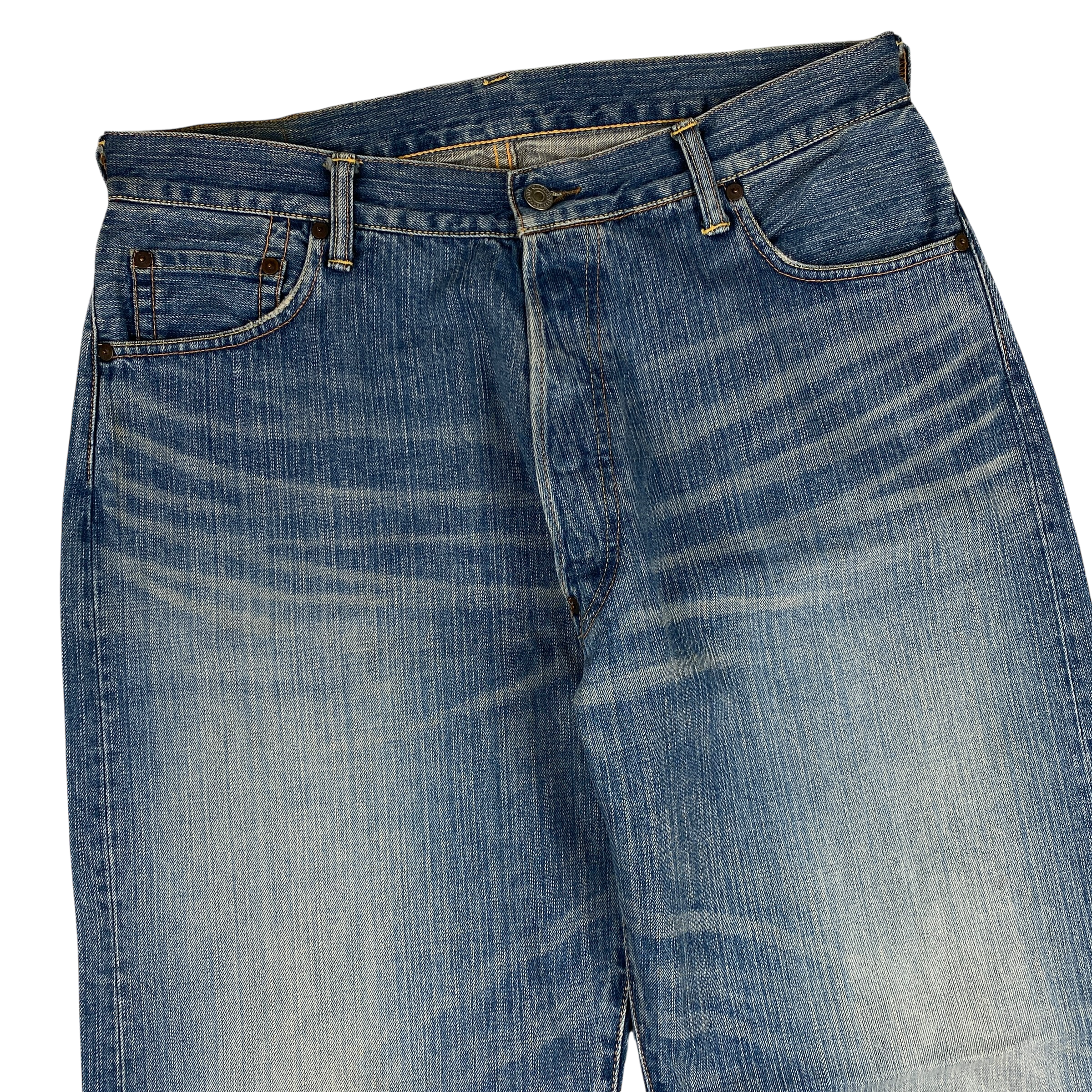 Evisu White Seagull Logo Blue Jeans