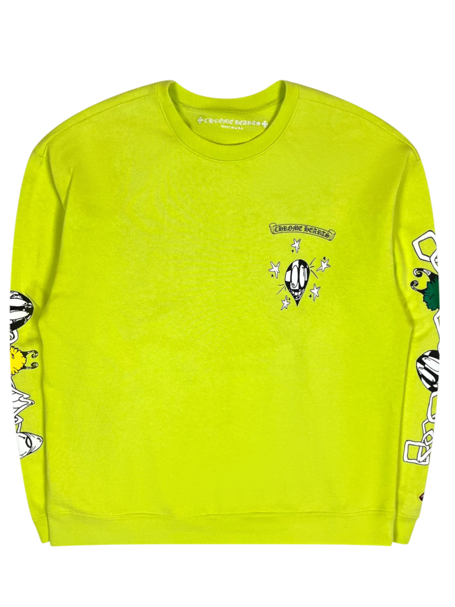 Chrome Hearts Matty Boy Lime Green Link Crewneck