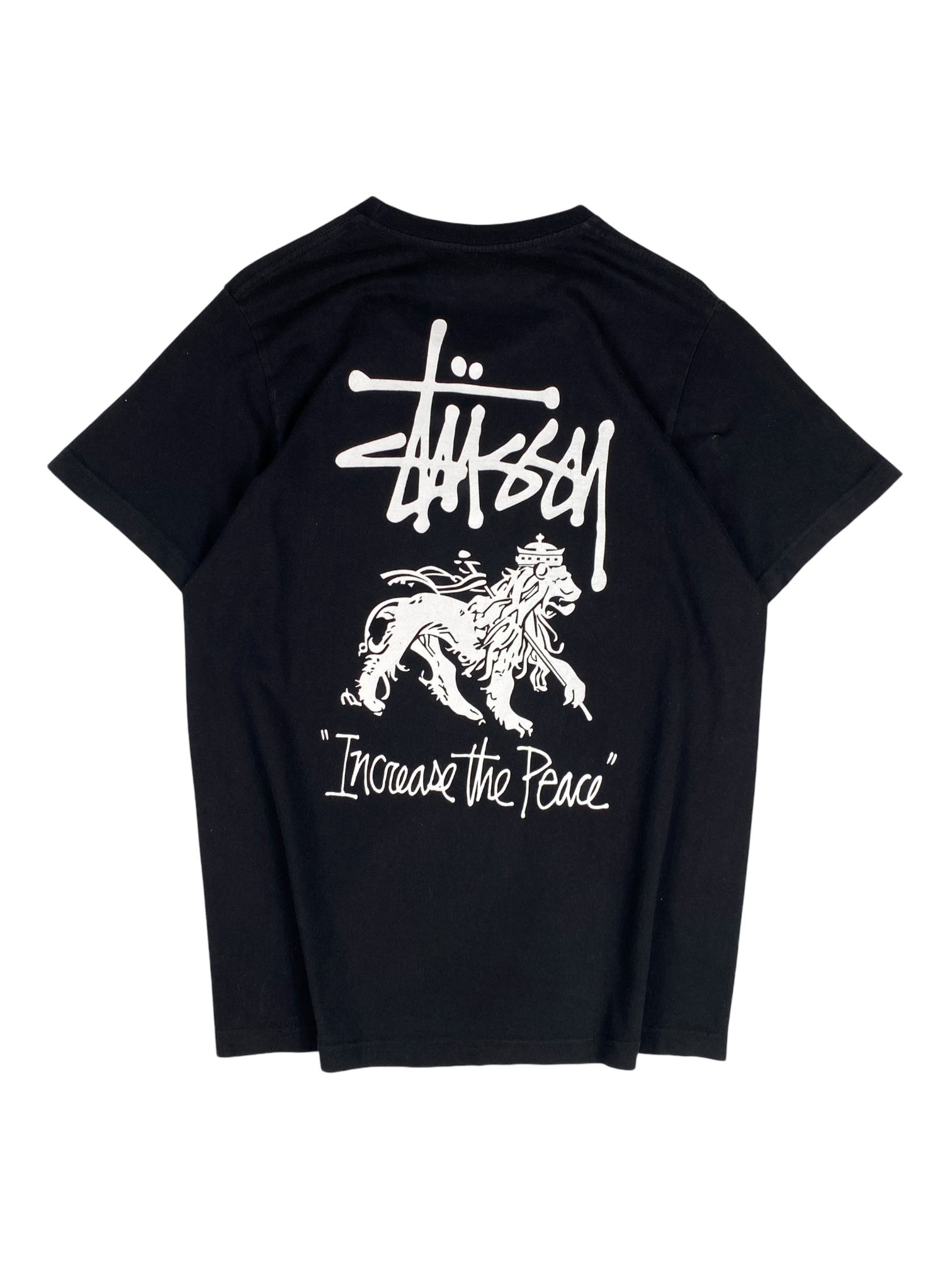 Stussy Black Increase The Peace Logo Tee
