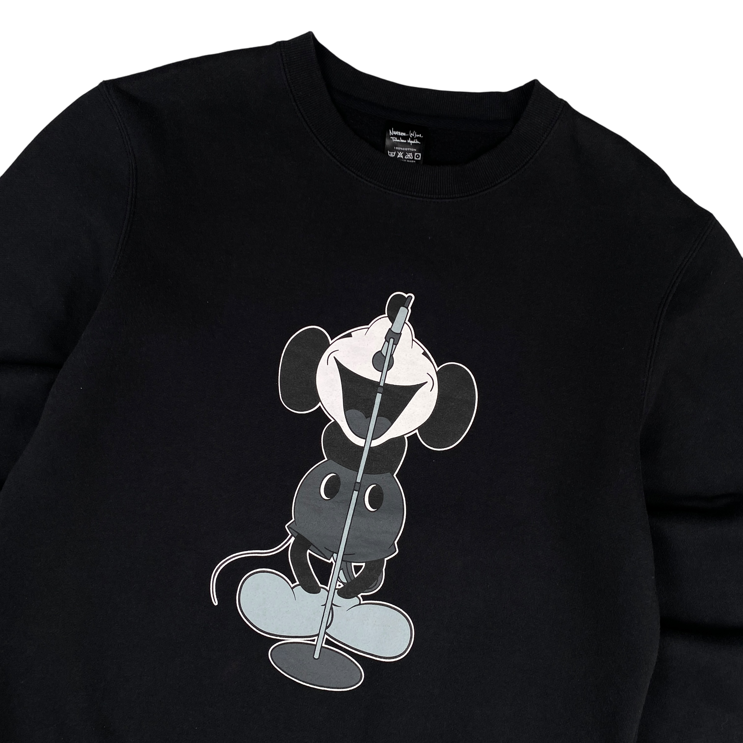 Number (N)ine Liam Gallagher Mickey Mouse Black Crewneck