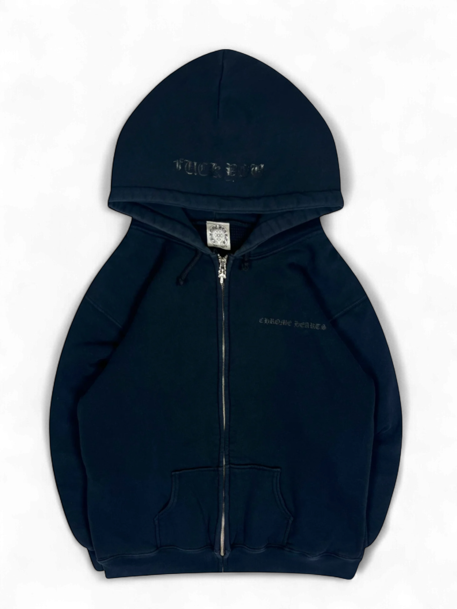 Chrome Hearts Navy Cross Logo Thermal Hoodie