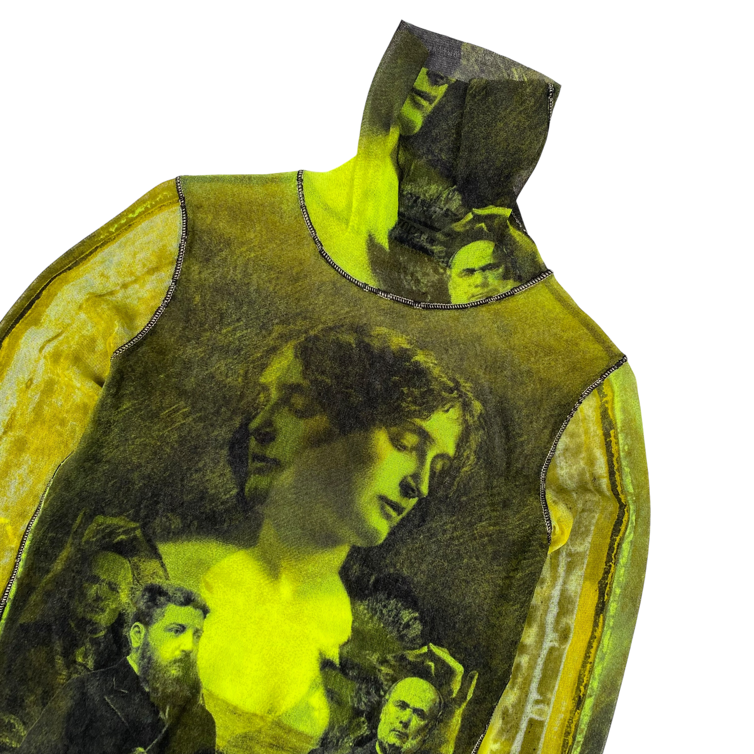 Jean Paul Gaultier SS92 Portrait Distressed Mesh Top