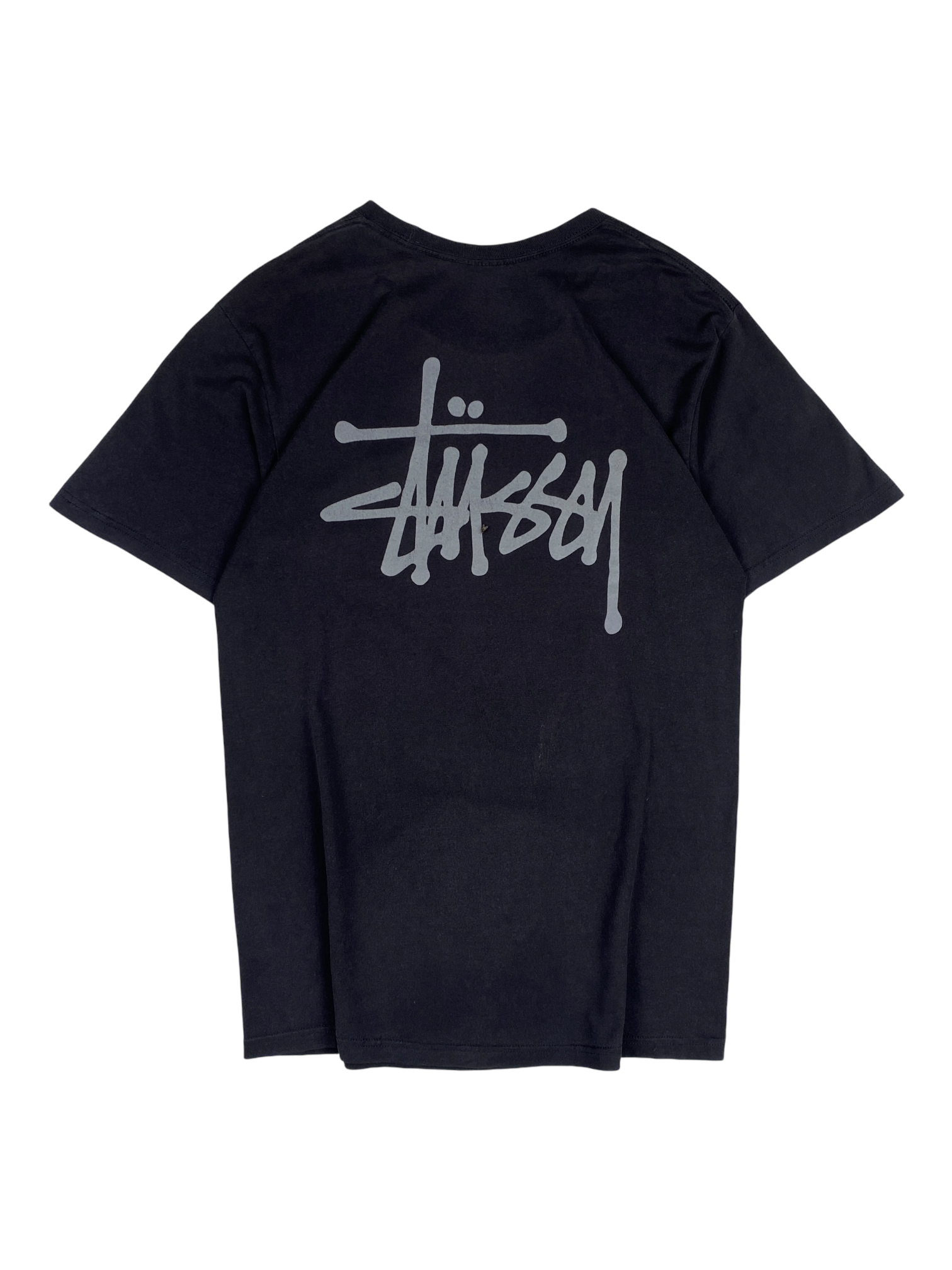 Stussy Black Grey Logo Tee