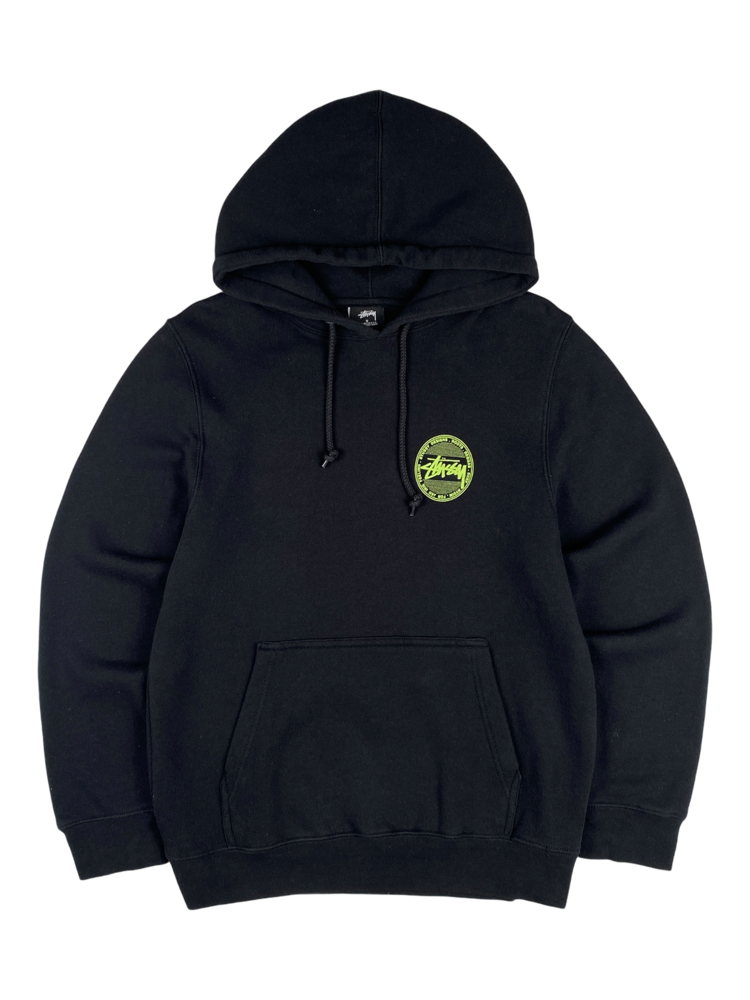 Stussy Black Neon Design Roots Hoodie