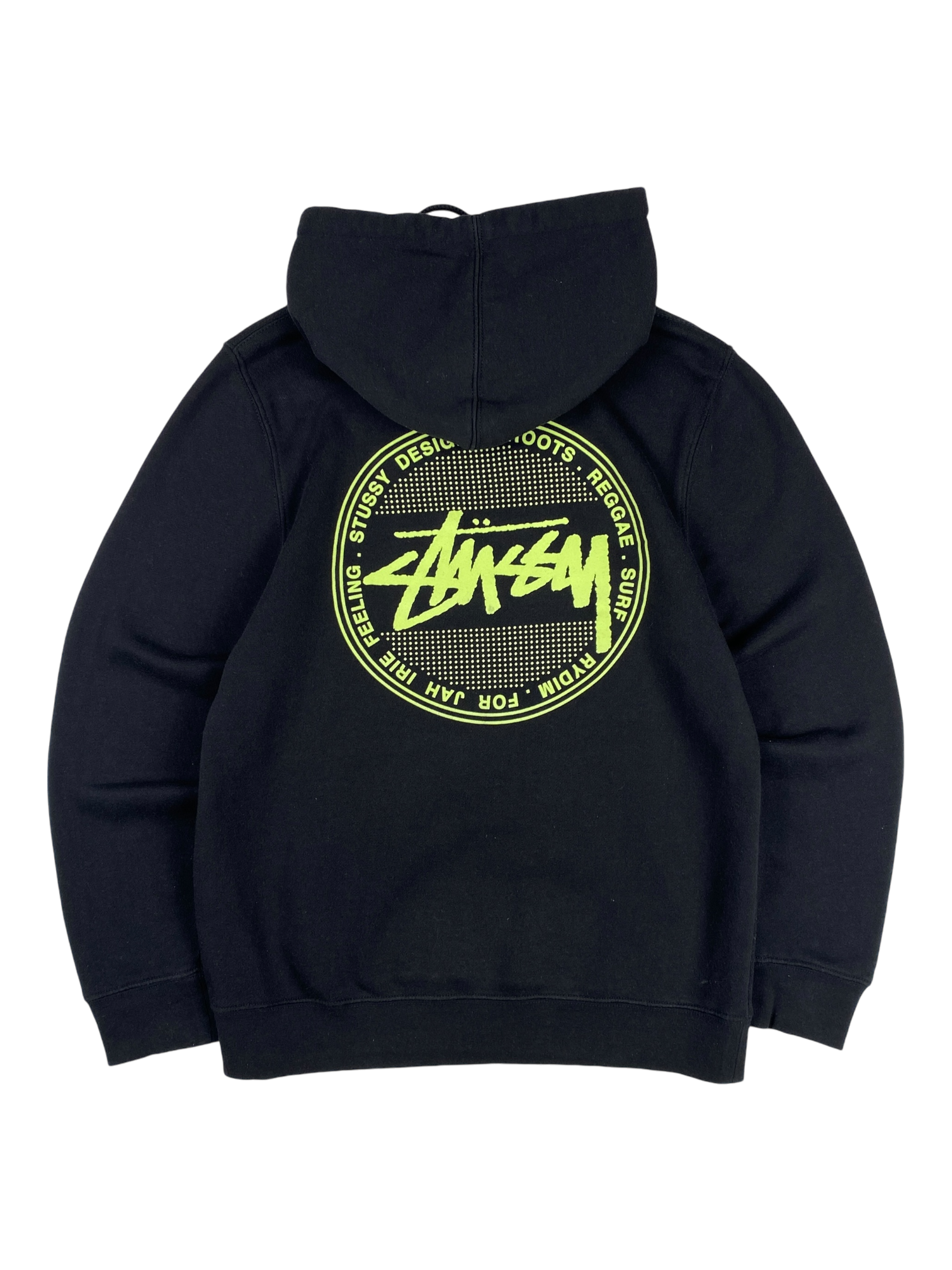 Stussy Black Neon Design Roots Hoodie
