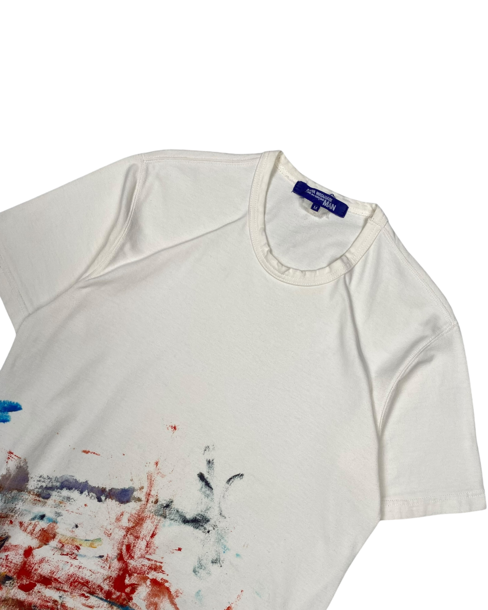 Junya Watanabe White Paint Splatter Tee