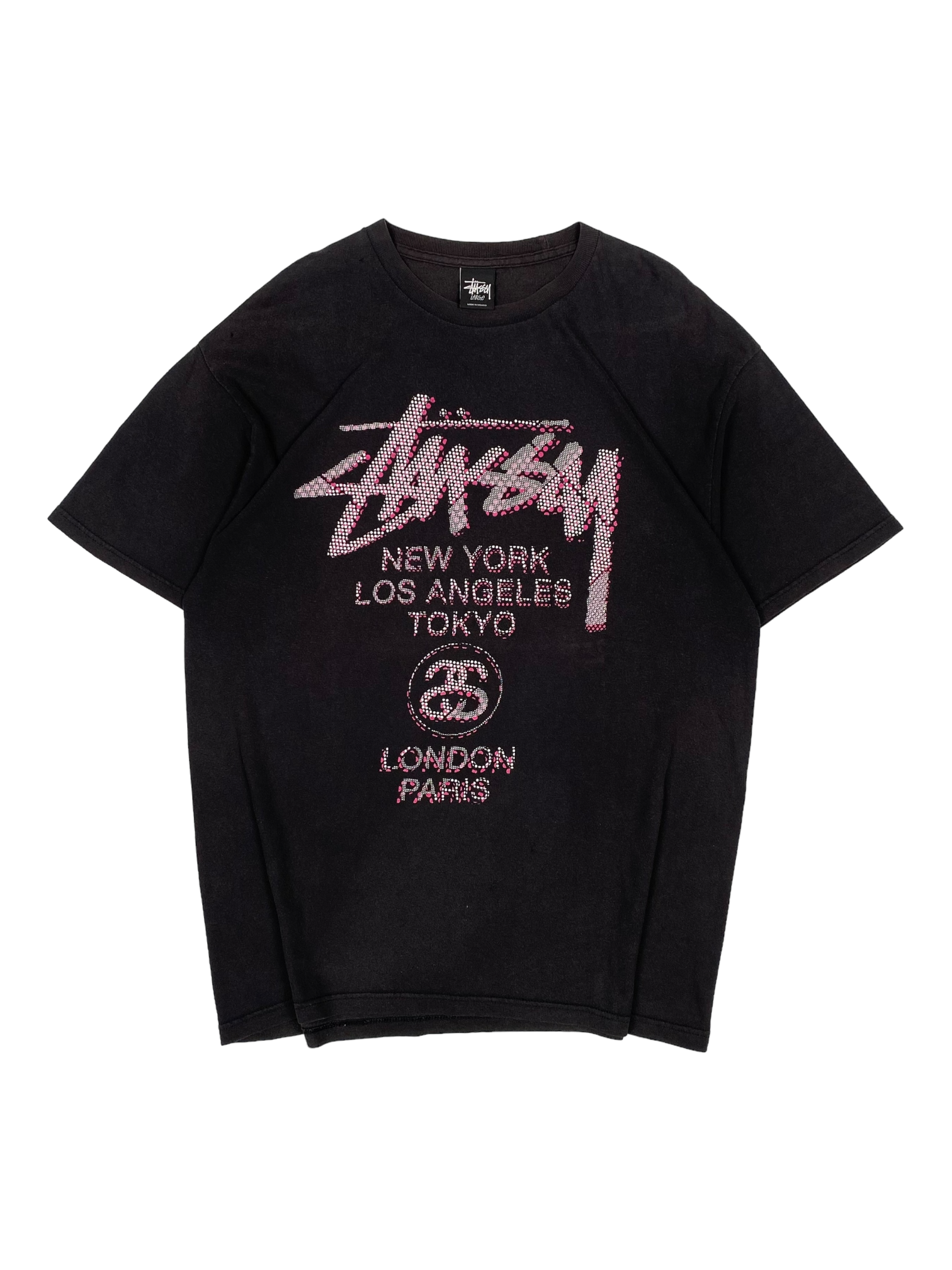 Stussy Black Red Dot Logo Tee