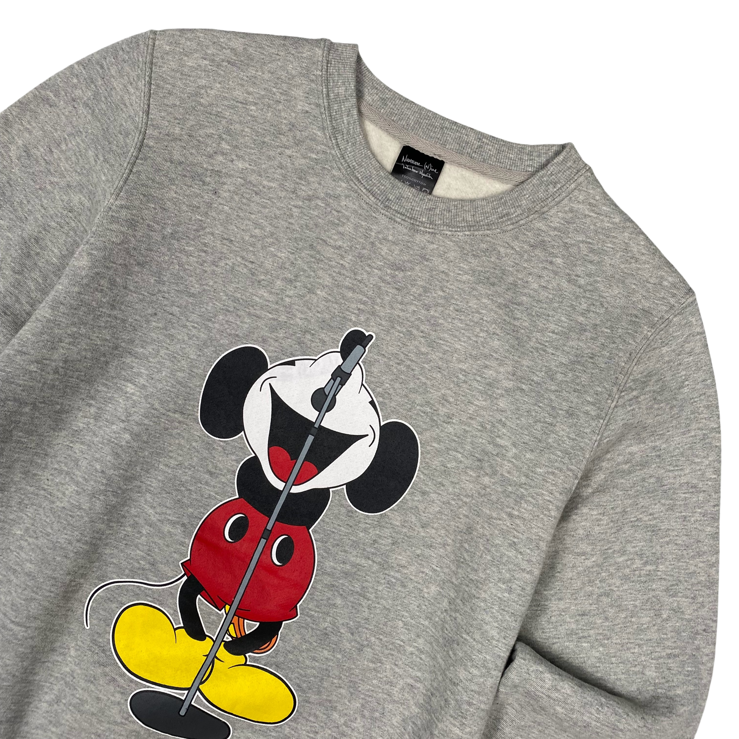 Number (N)ine Liam Gallagher Mickey Mouse Crewneck Grey